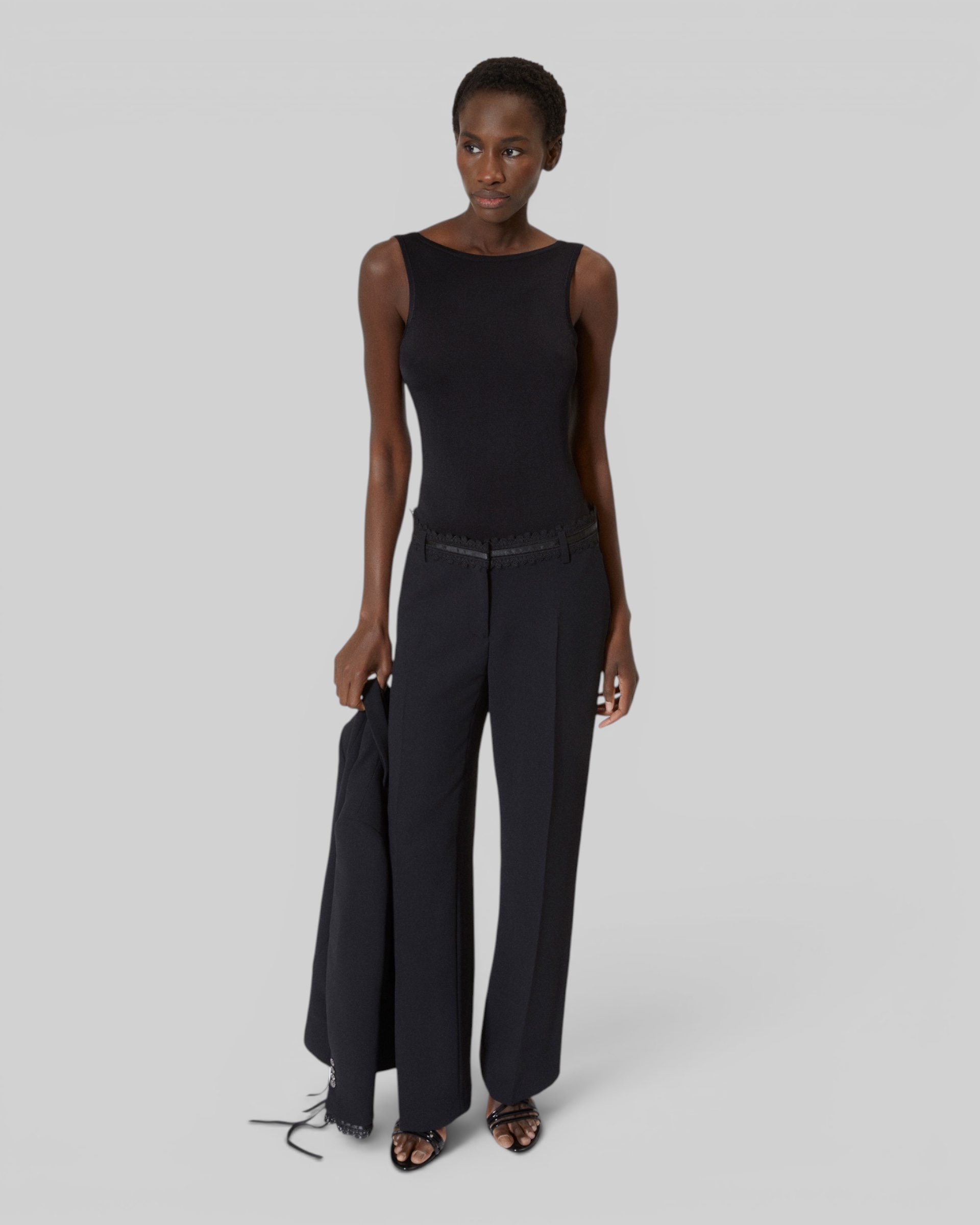 Black wide-leg pants