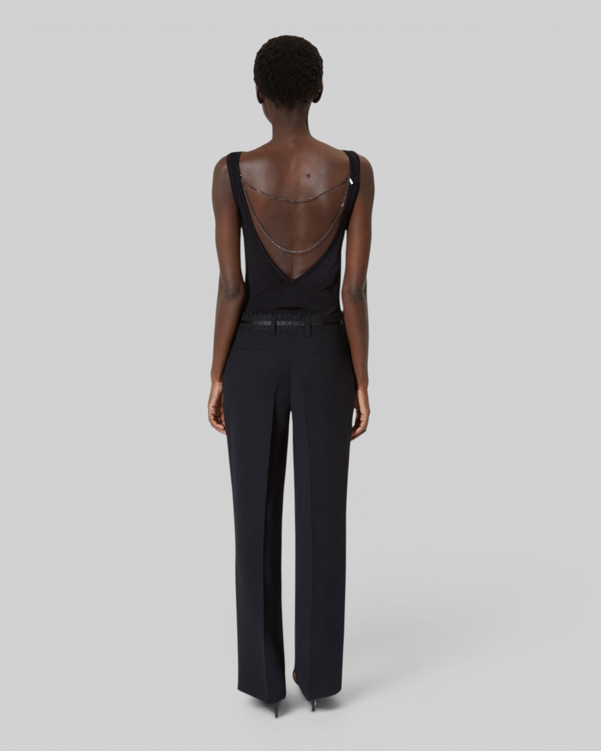 Black wide-leg pants