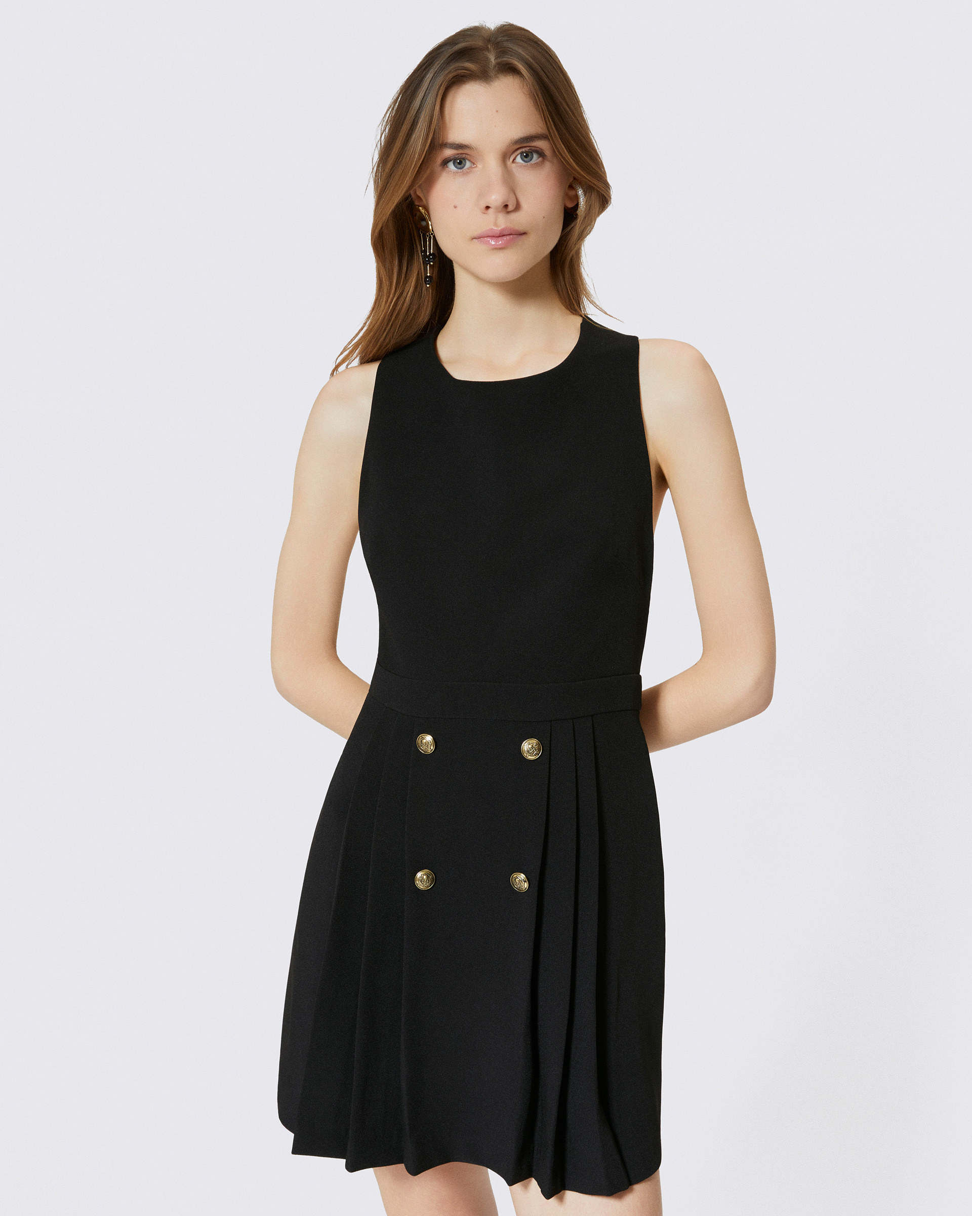 Short black cross-back dress