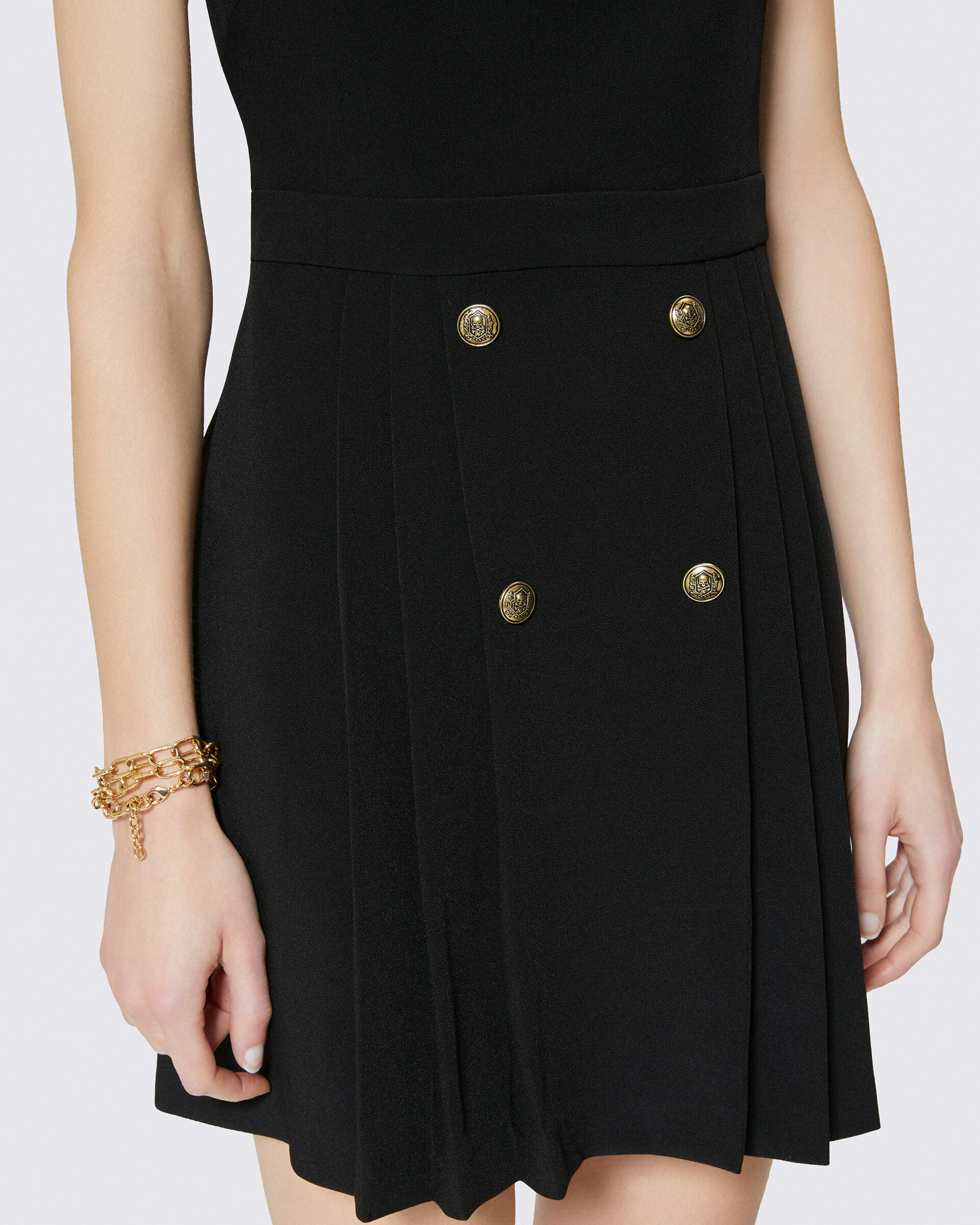 Short black cross-back dress