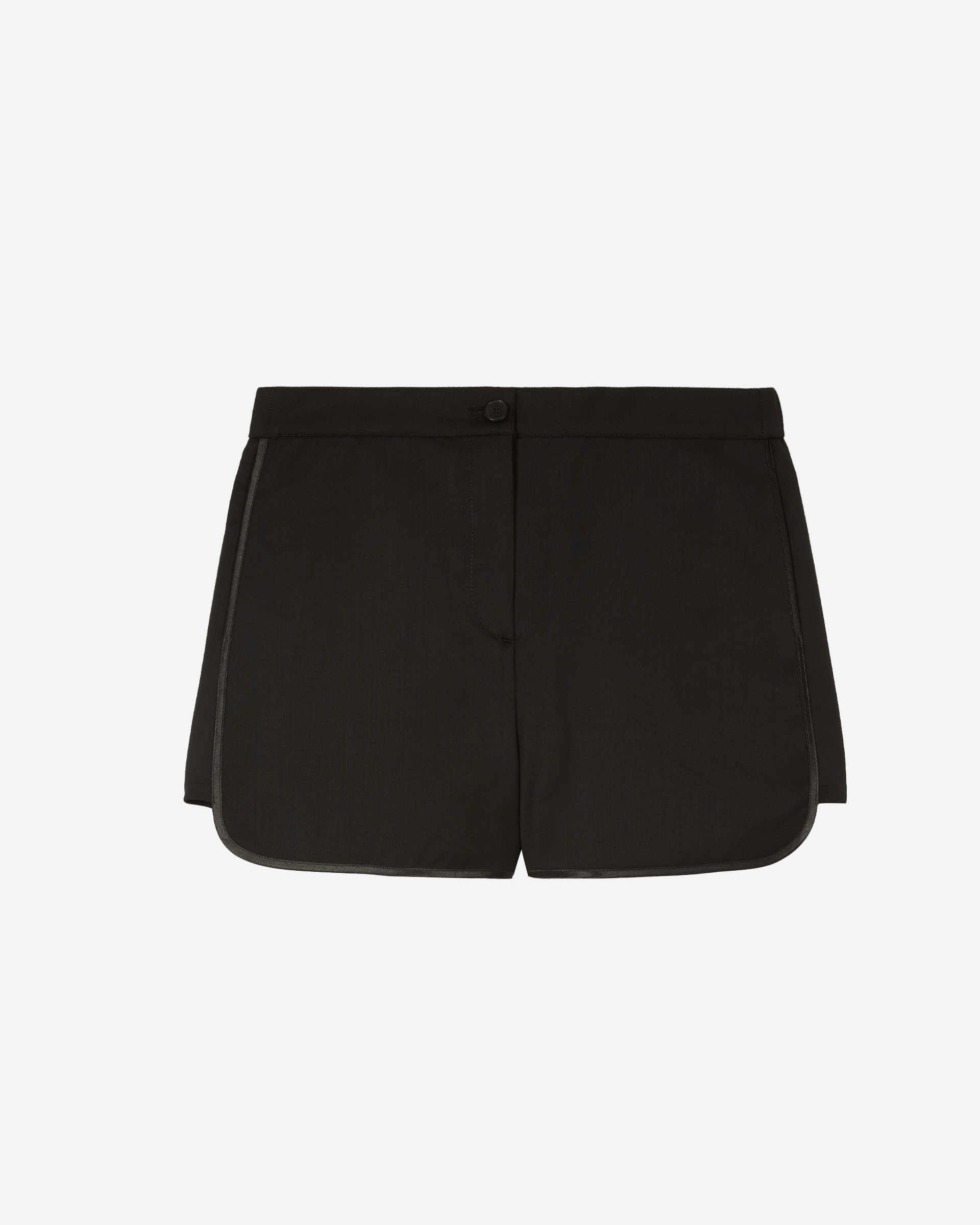 Black wool shorts