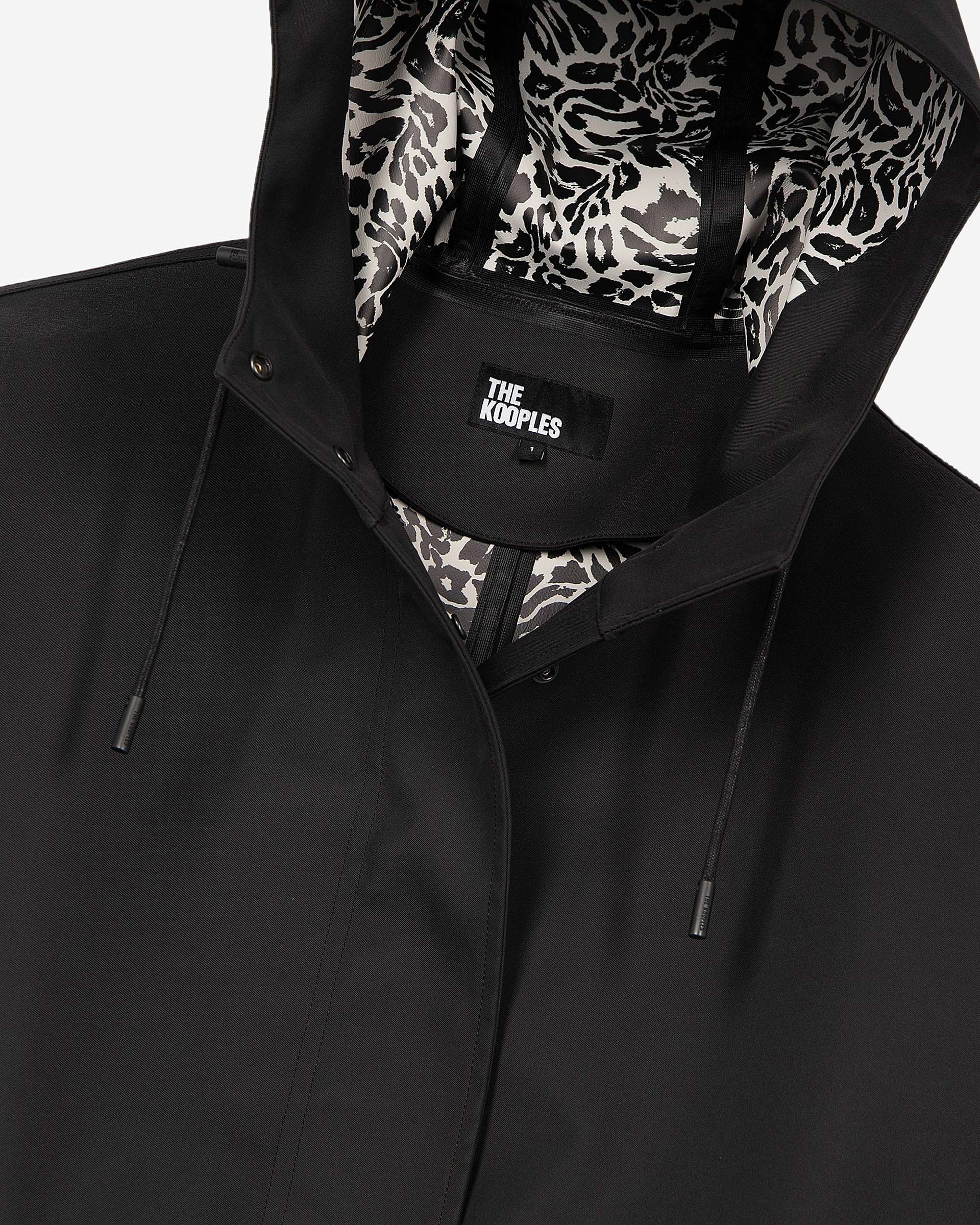 Long black hooded parka