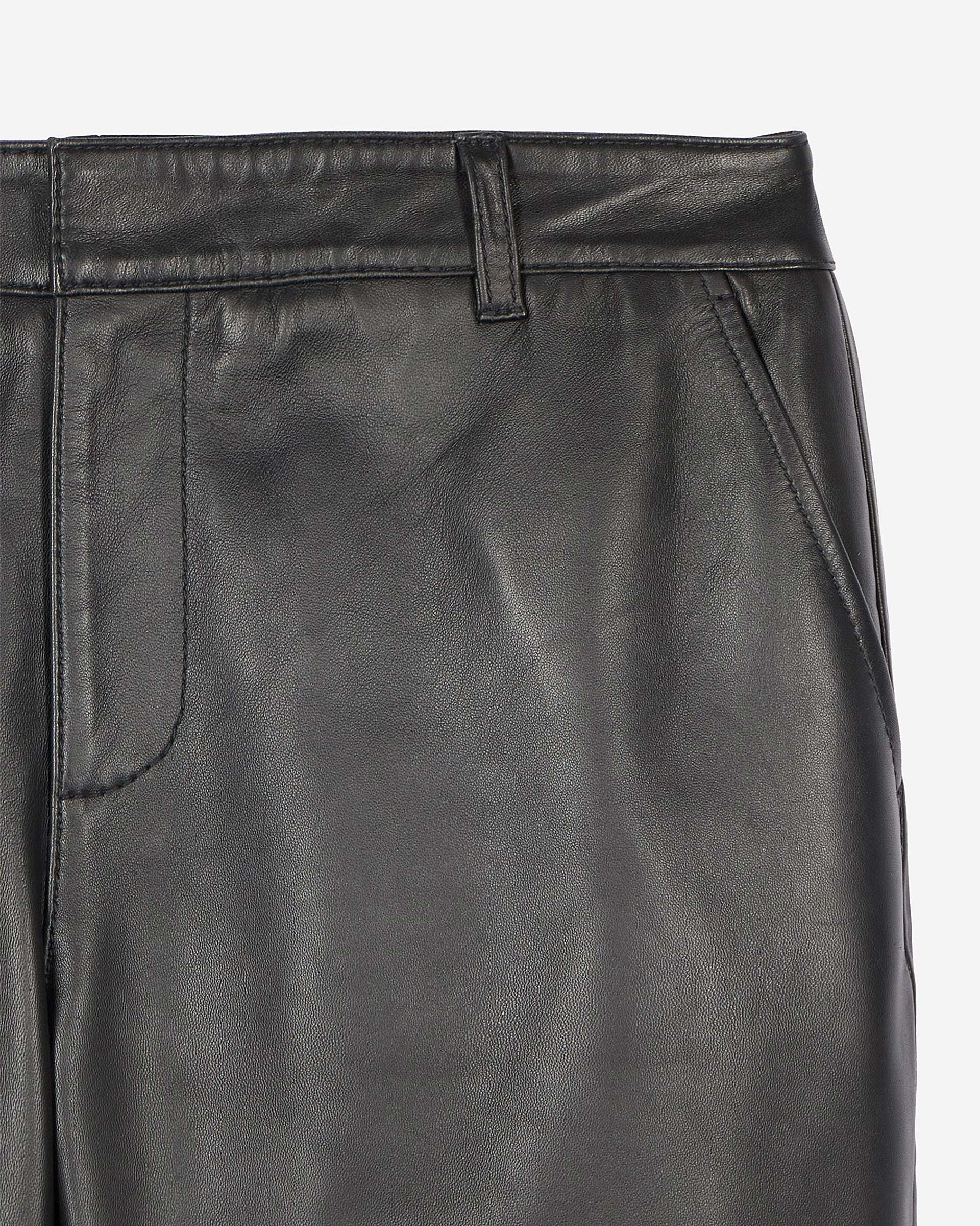 Black leather capri pants
