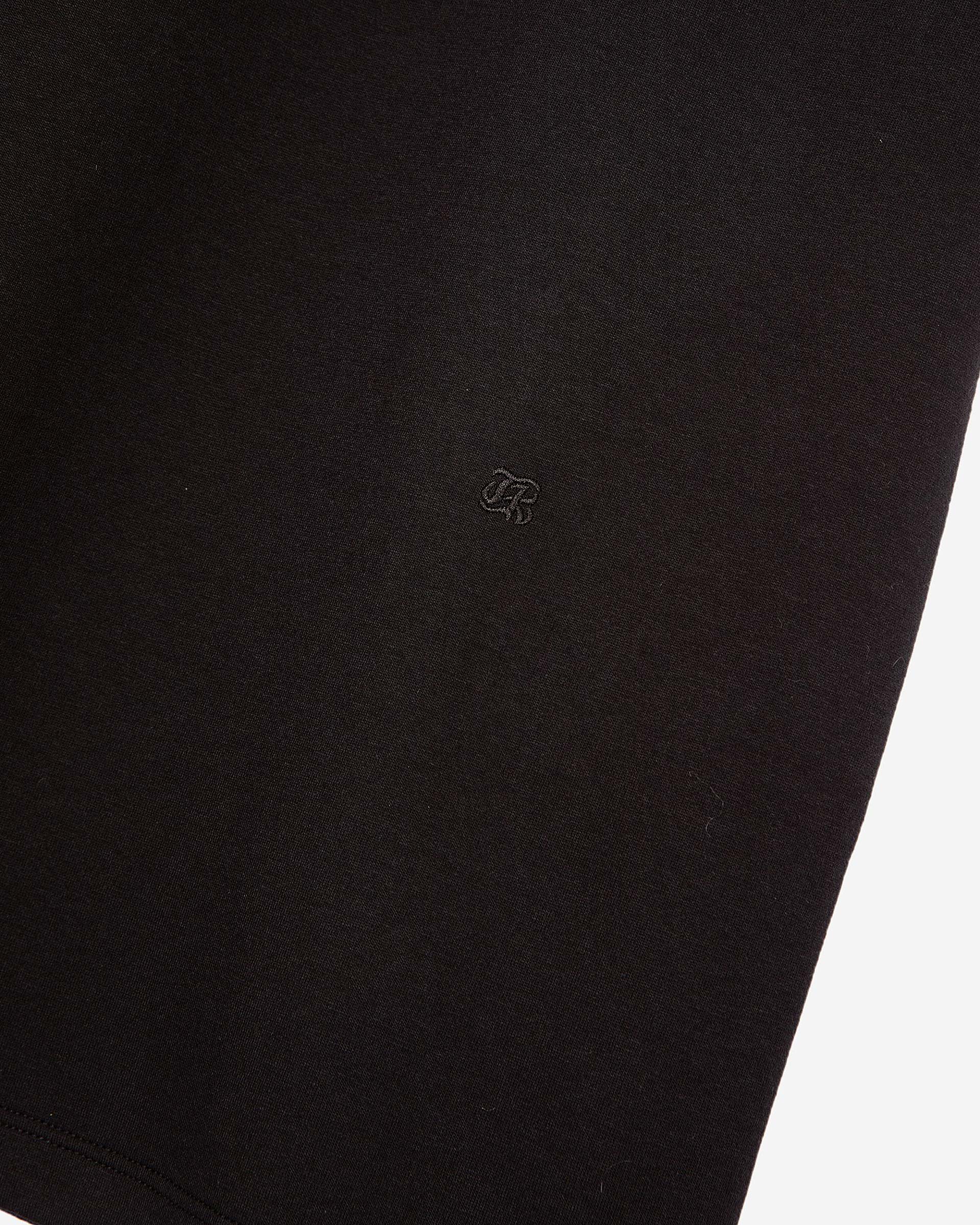 Straight black cotton-blend T-shirt