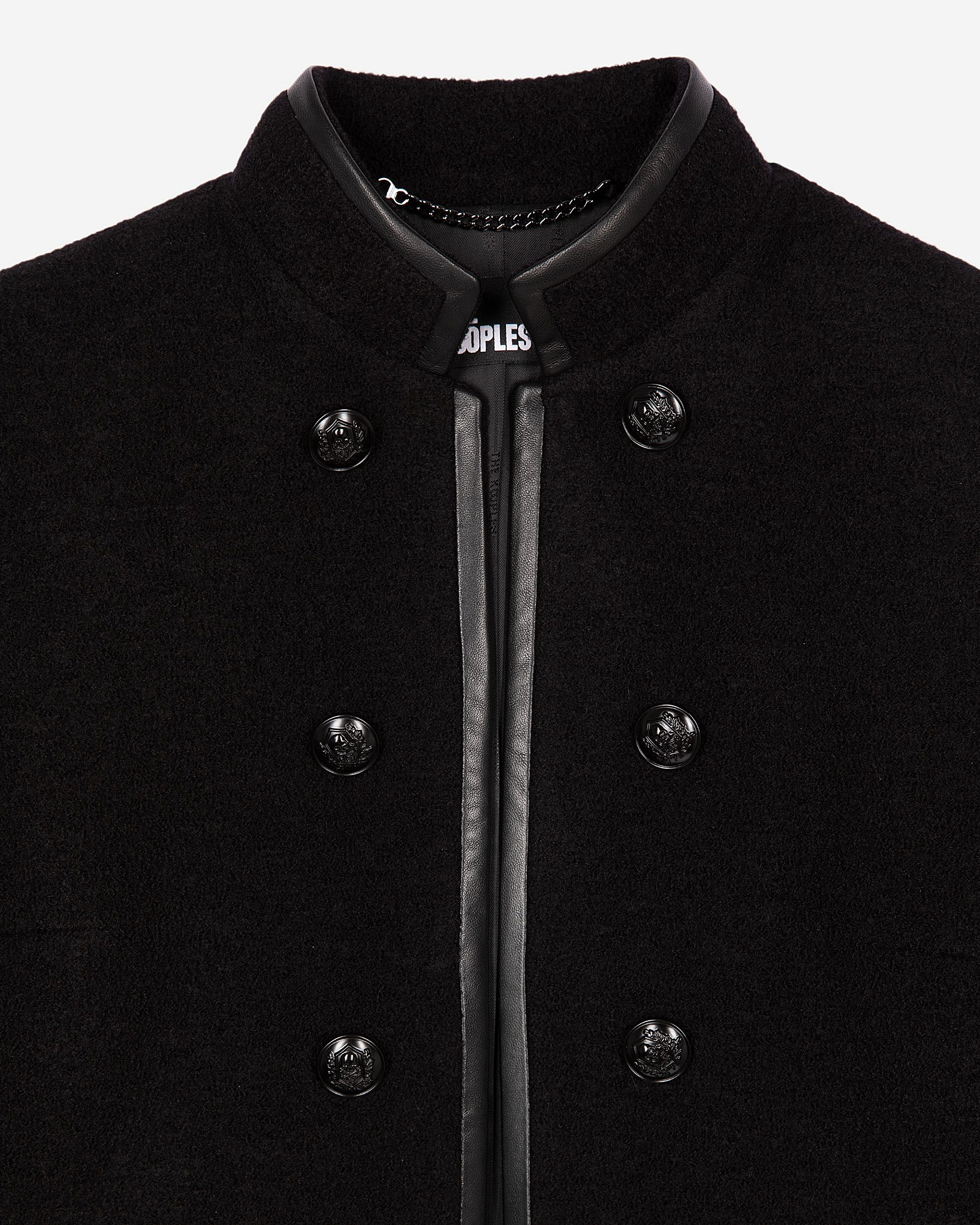 Officer-style jacket in black wool