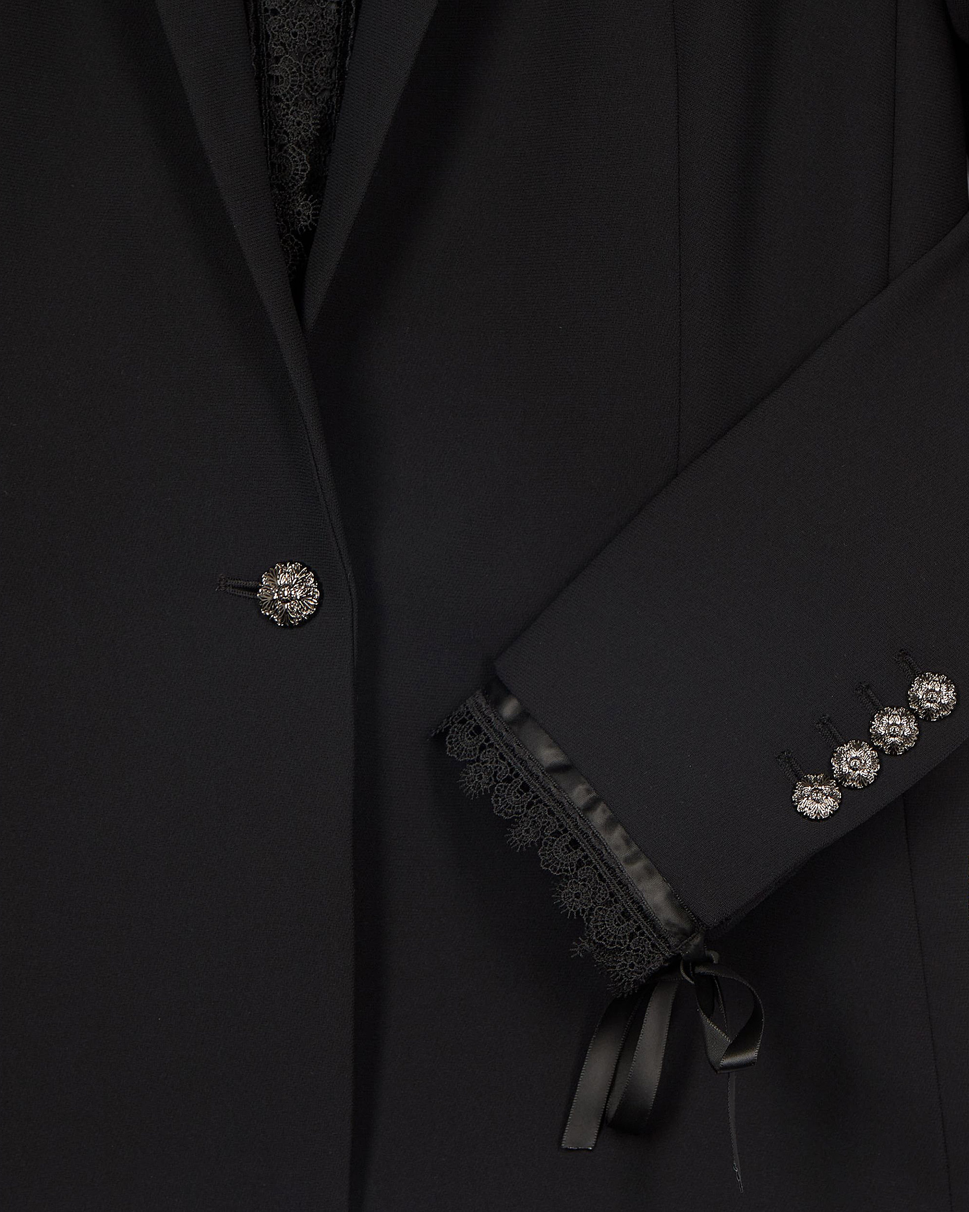 Suit jacket with black lace band