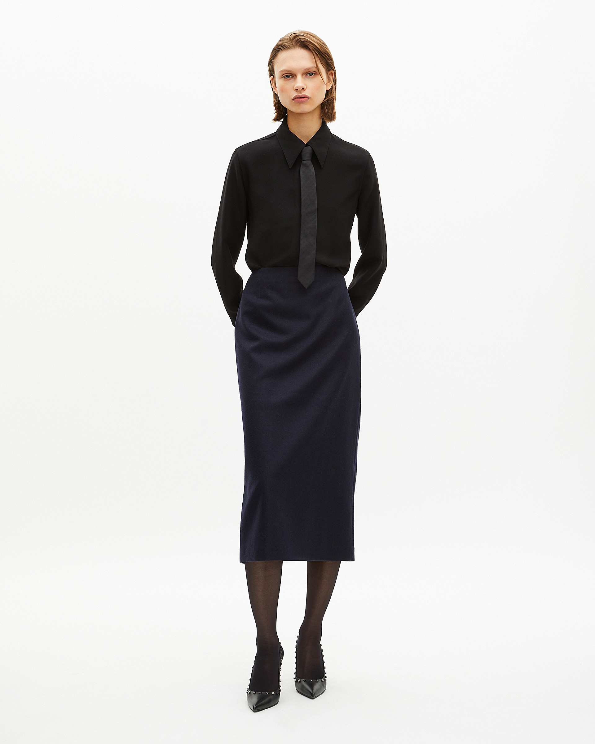 Black satin shirt