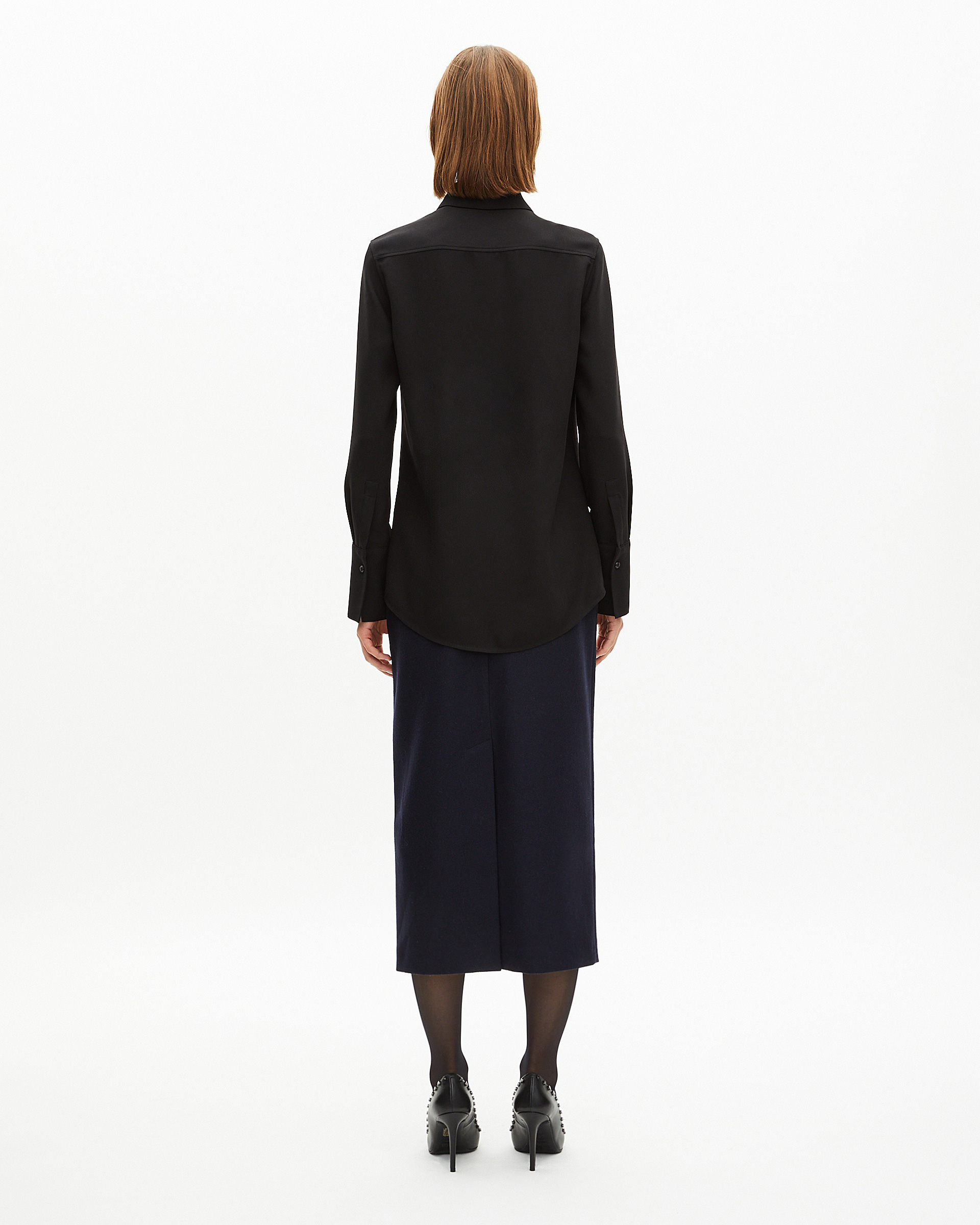 Black satin shirt