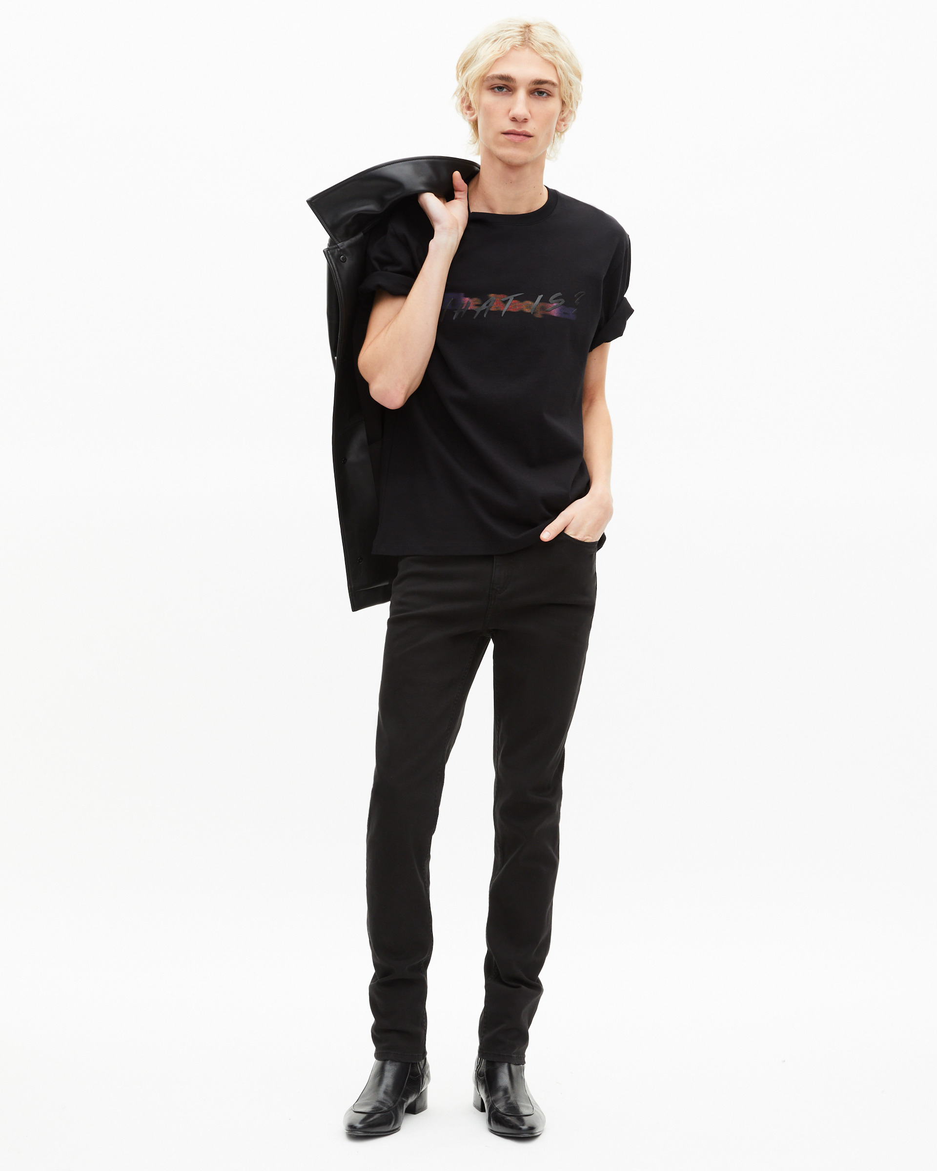 T-shirt with multicolored black logo