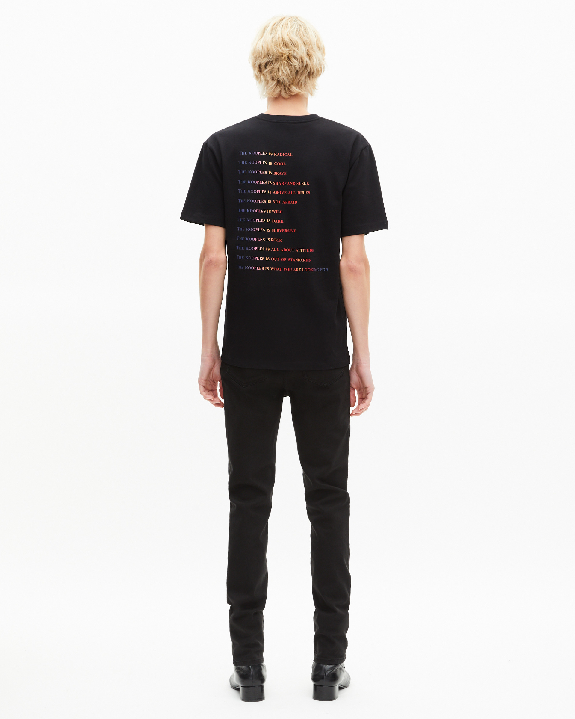 T-shirt with multicolored black logo