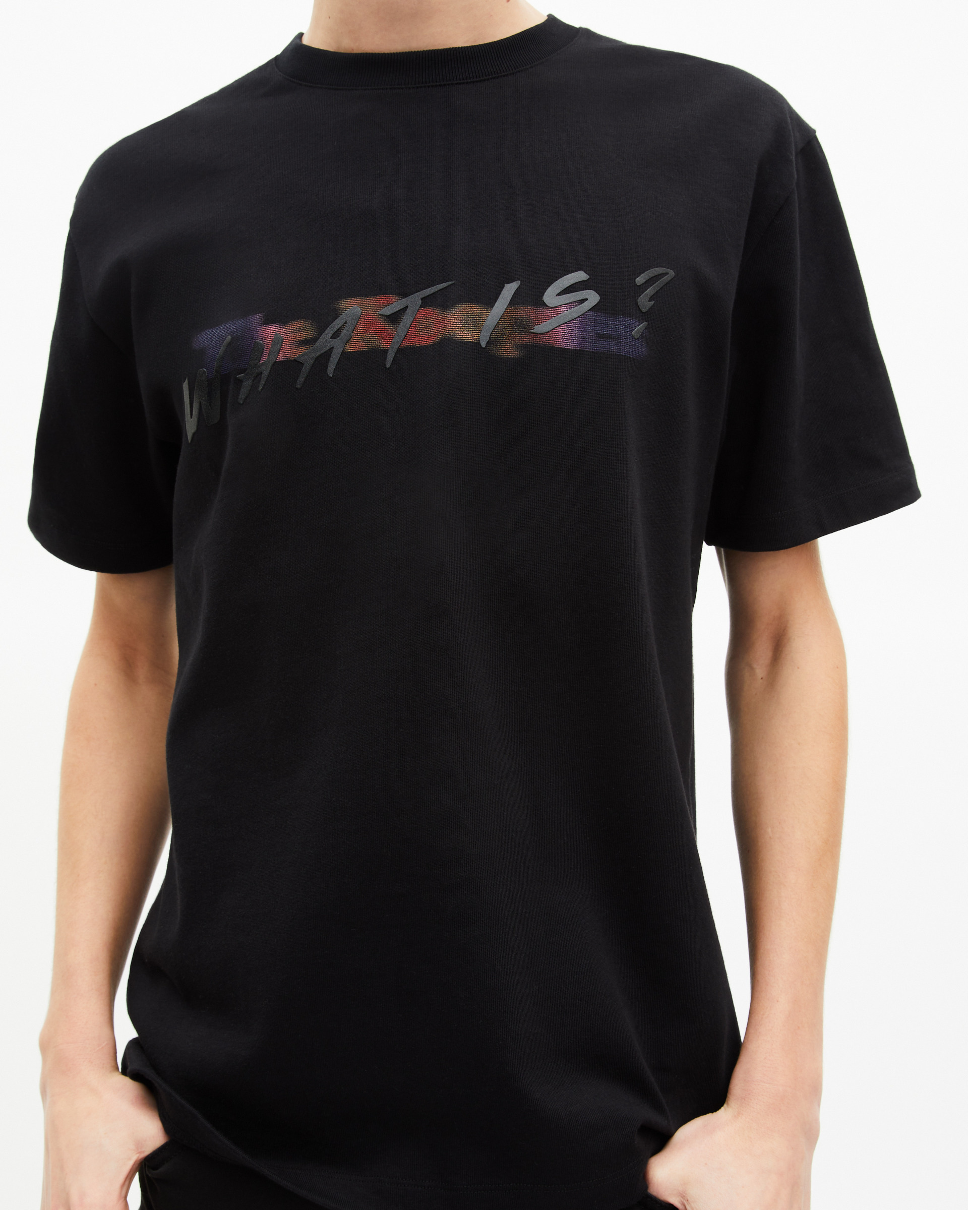 T-shirt with multicolored black logo