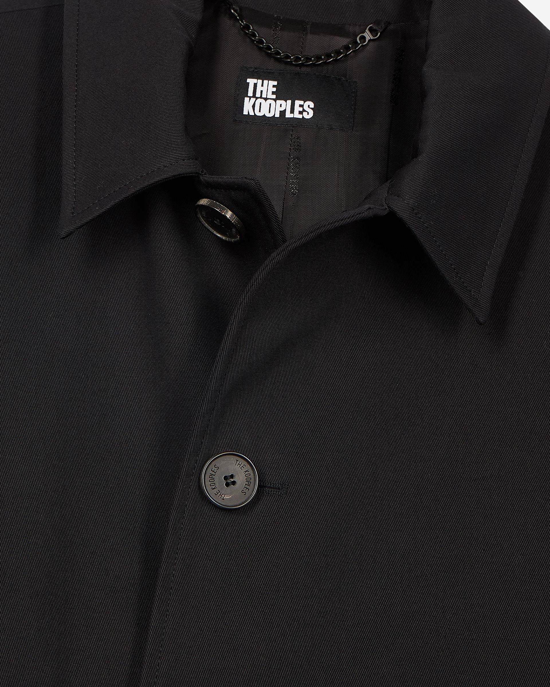 Black single-breasted trench coat