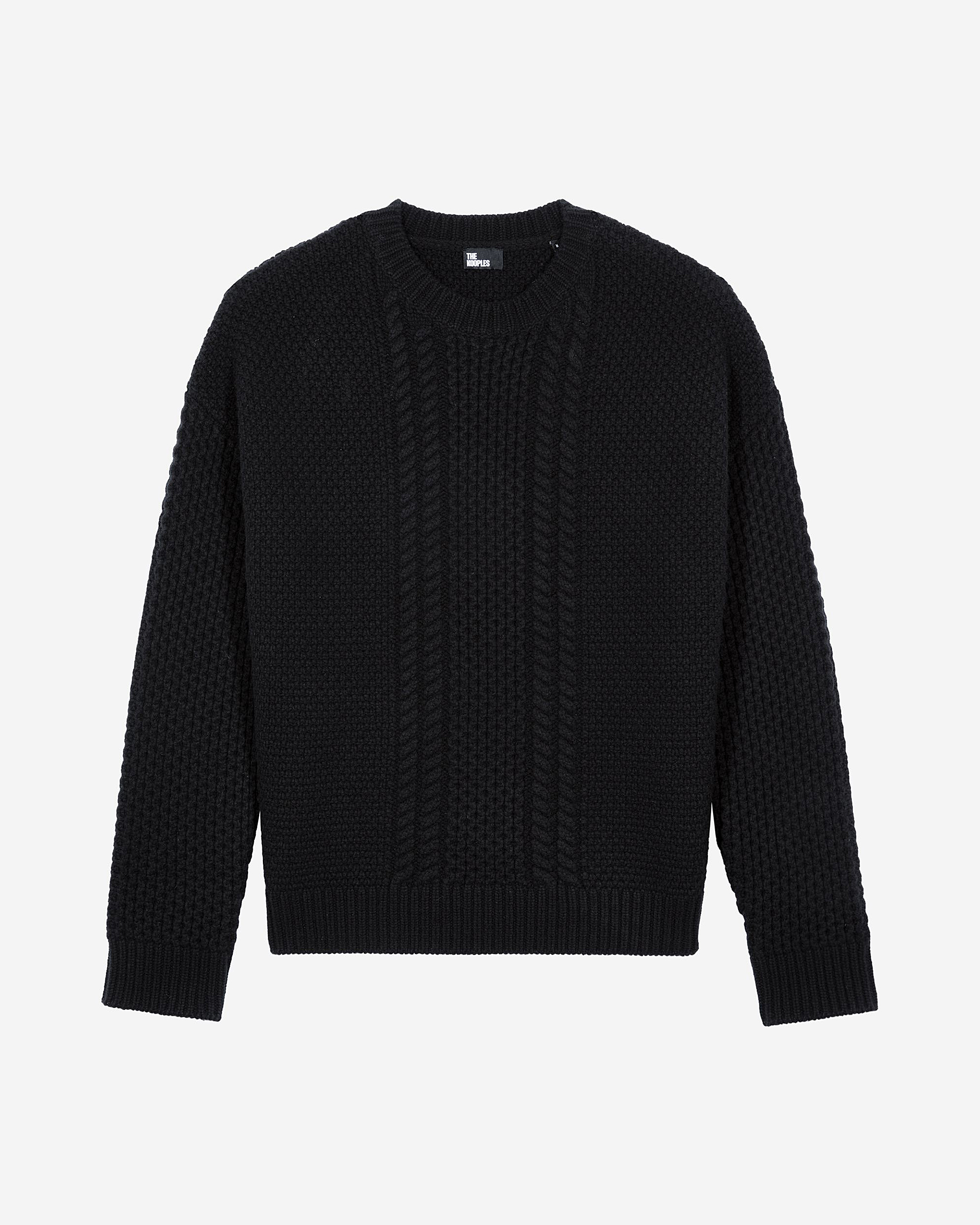 Black wool cable sweater