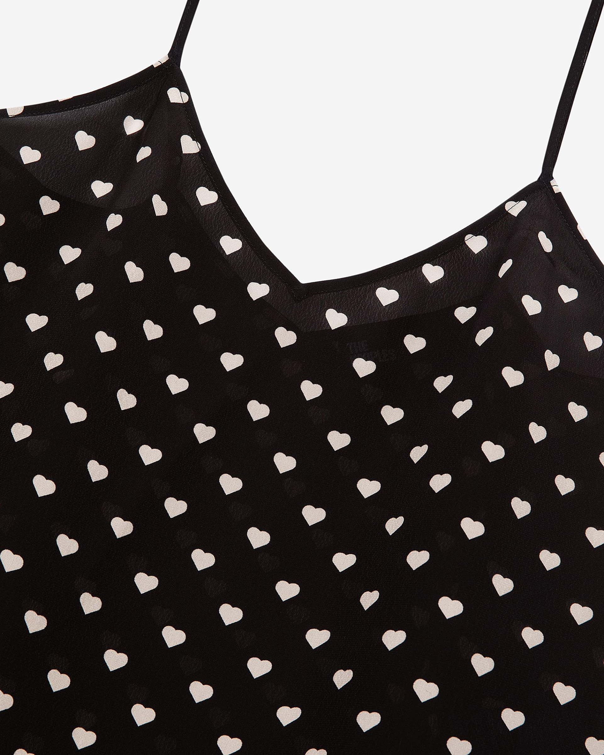 Black heart print camisole