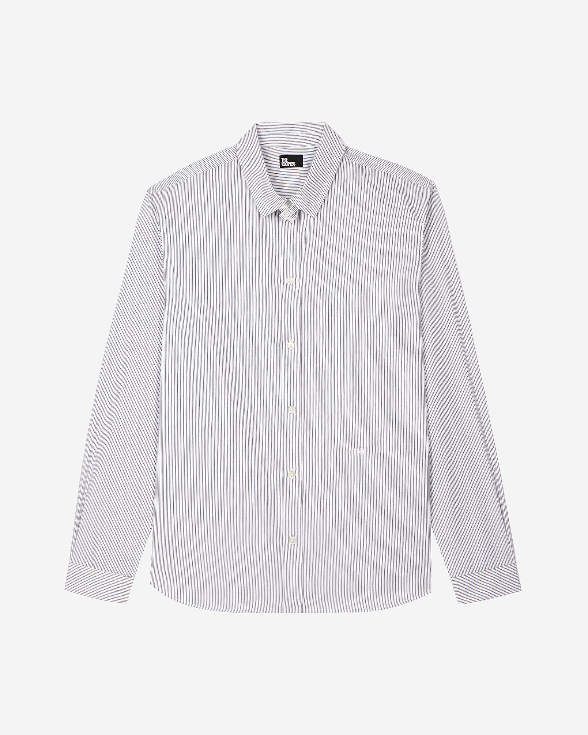 Black striped collared shirt