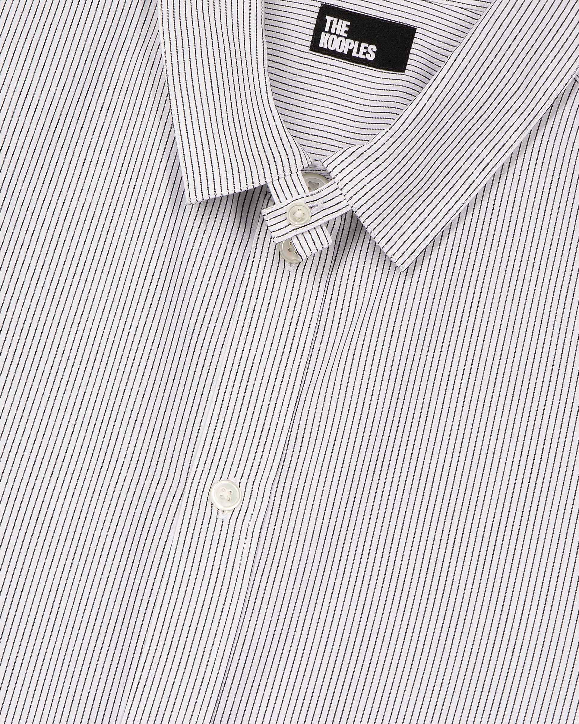 Black striped collared shirt