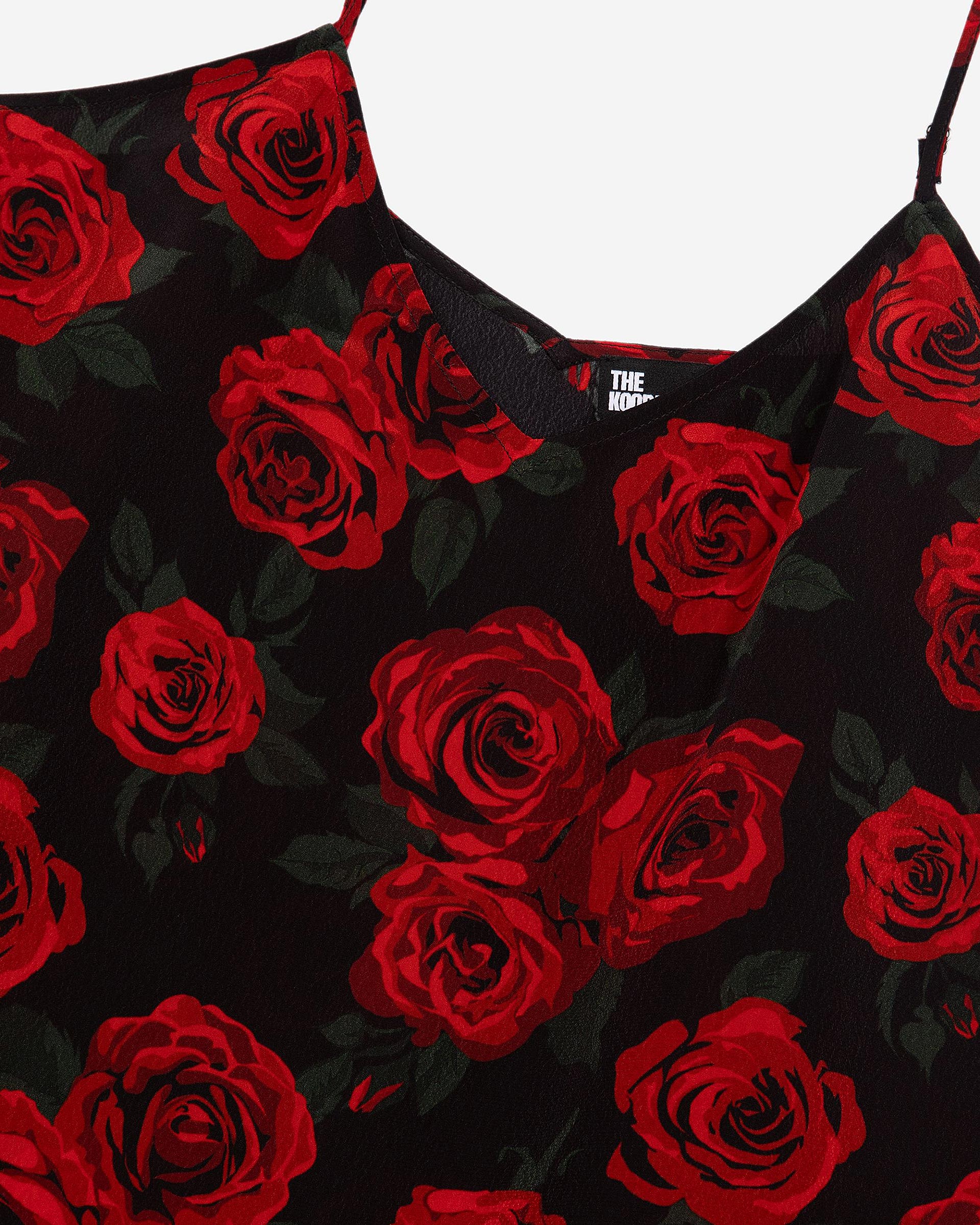 Red floral print camisole