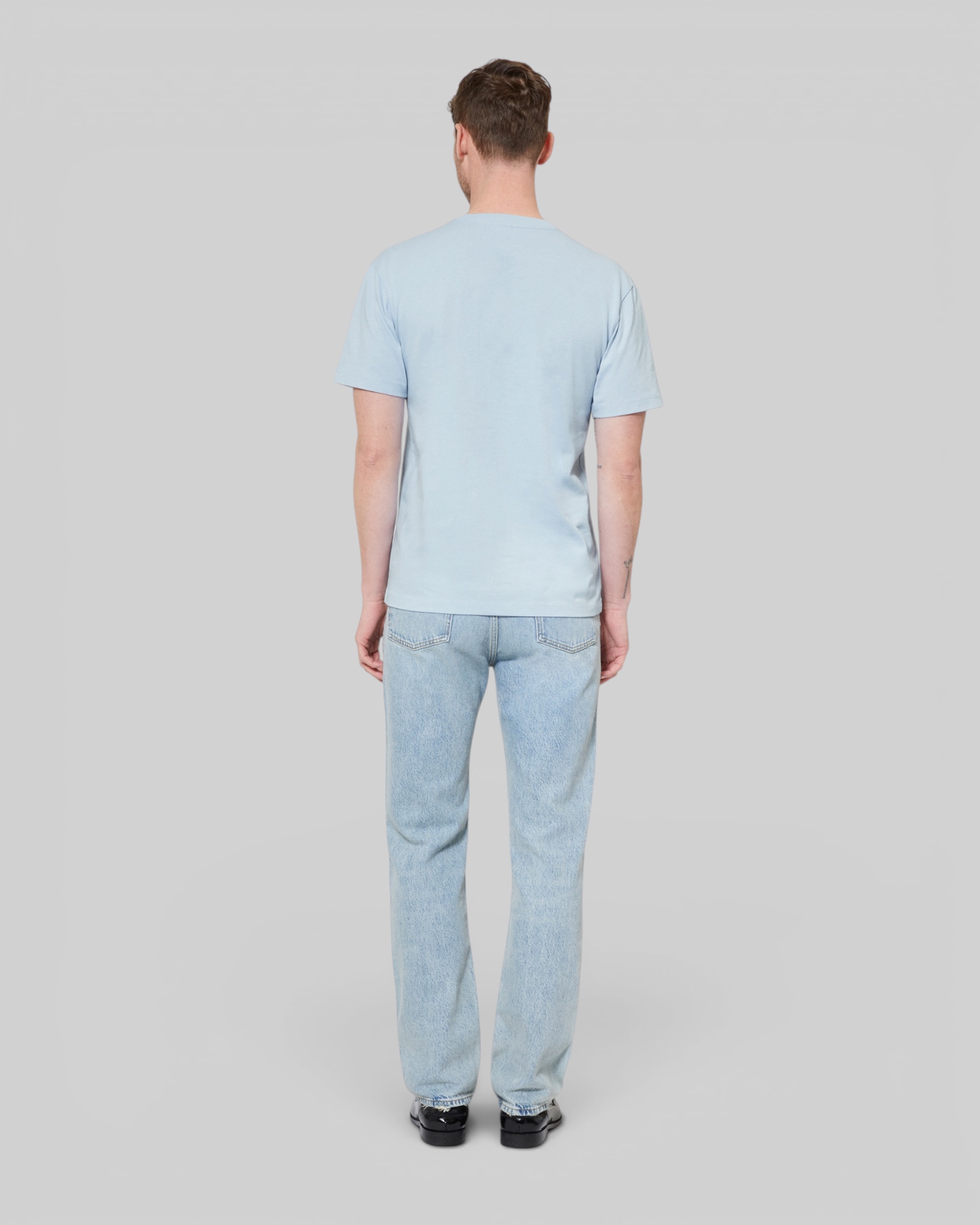 T-shirt with contrasting blue logo