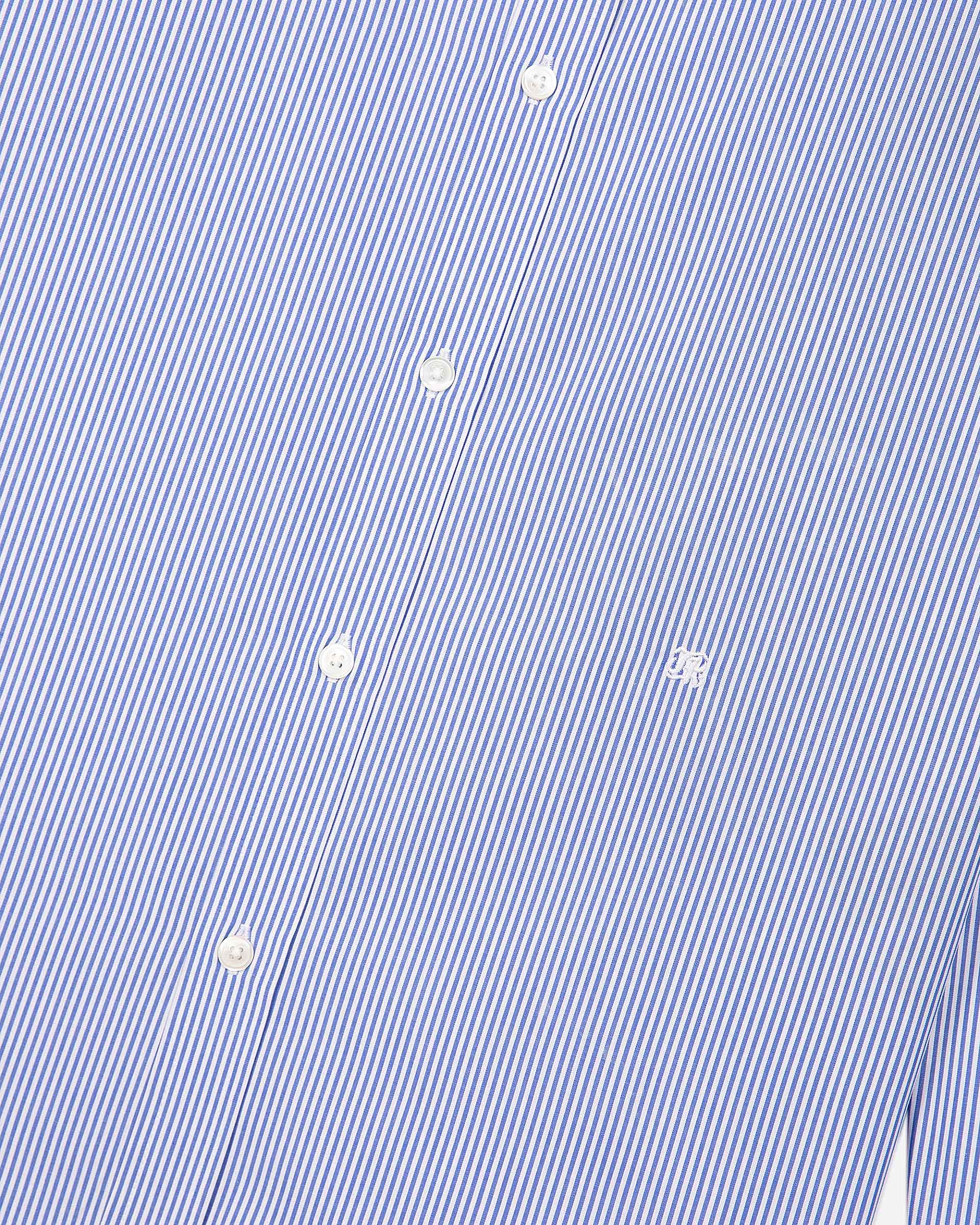 White and blue striped shirt