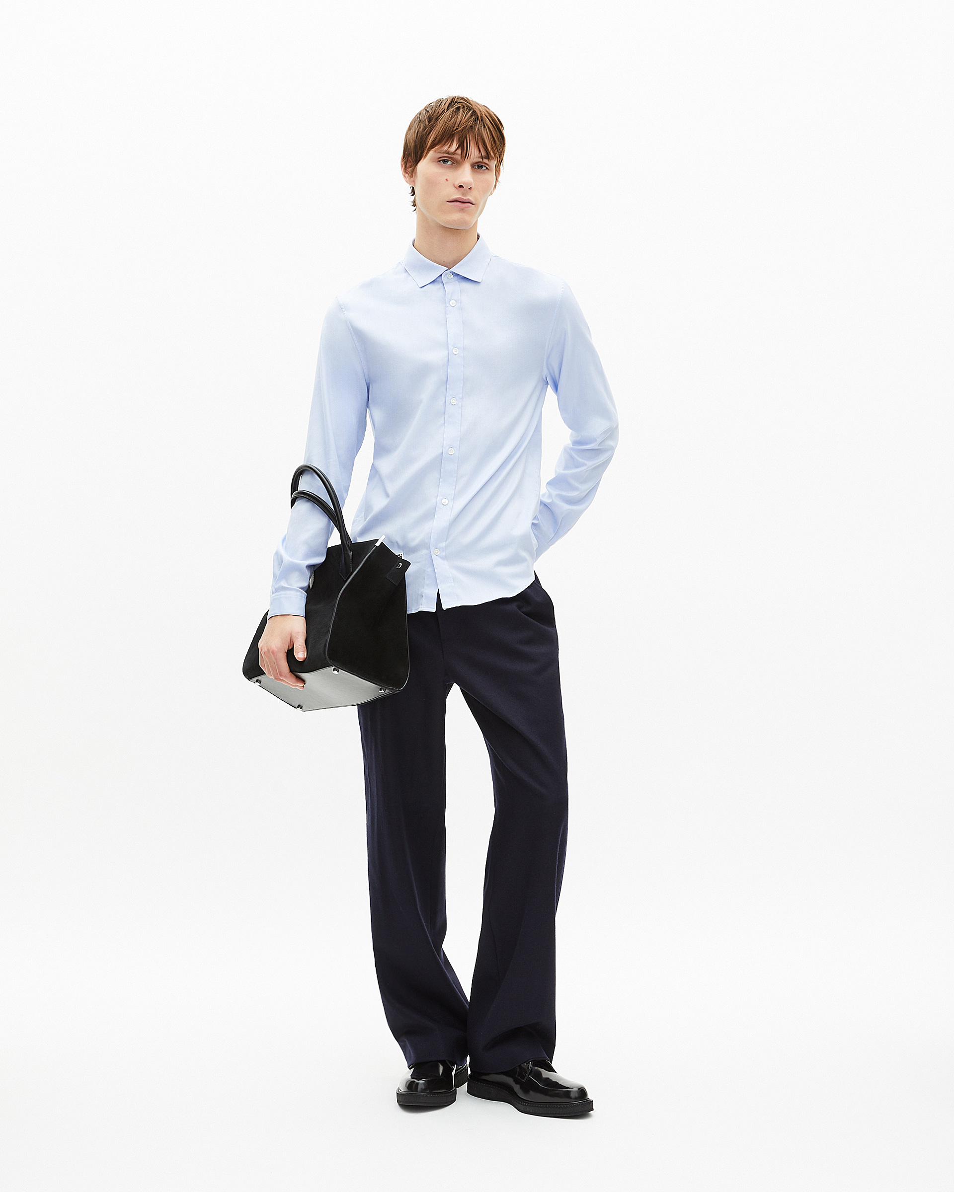 Italian collar shirt, blue