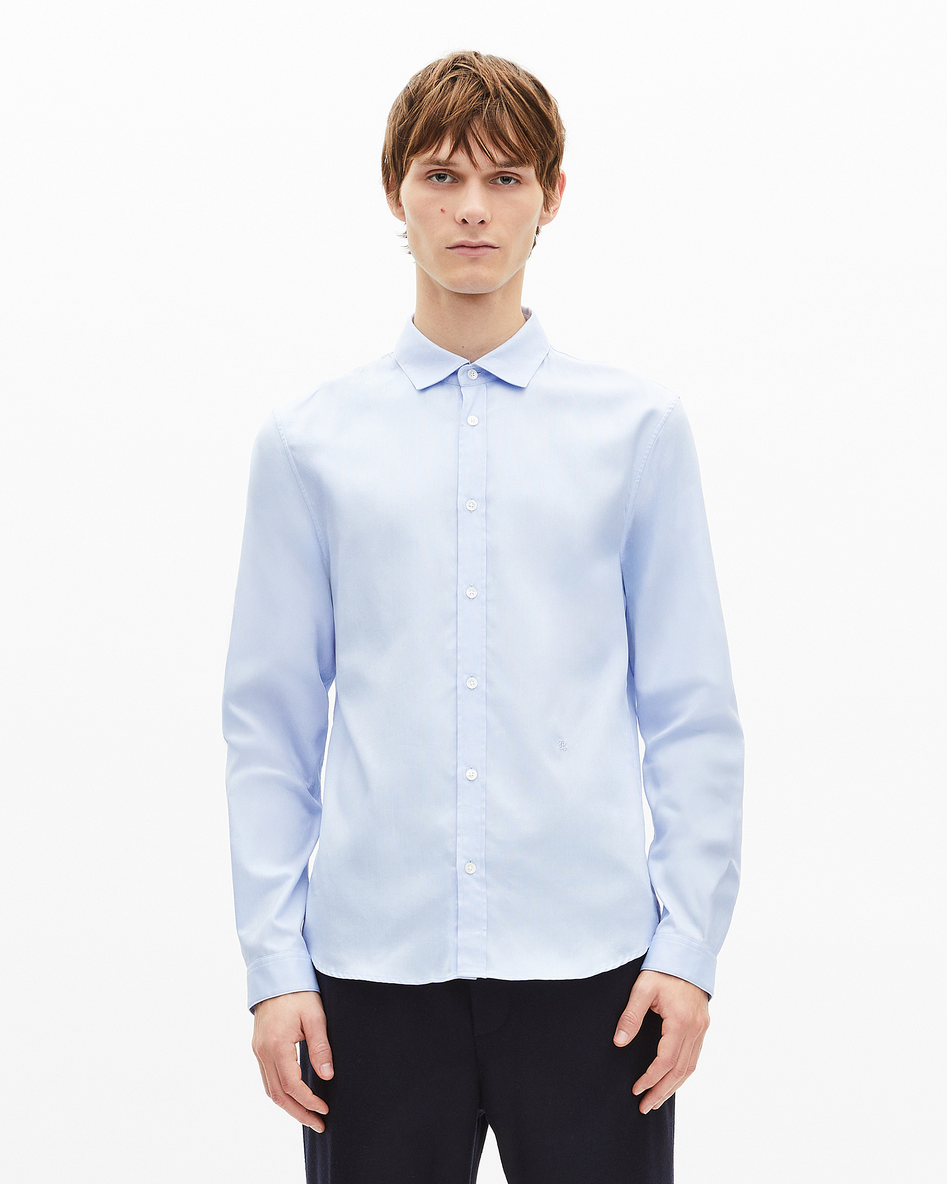 Italian collar shirt, blue