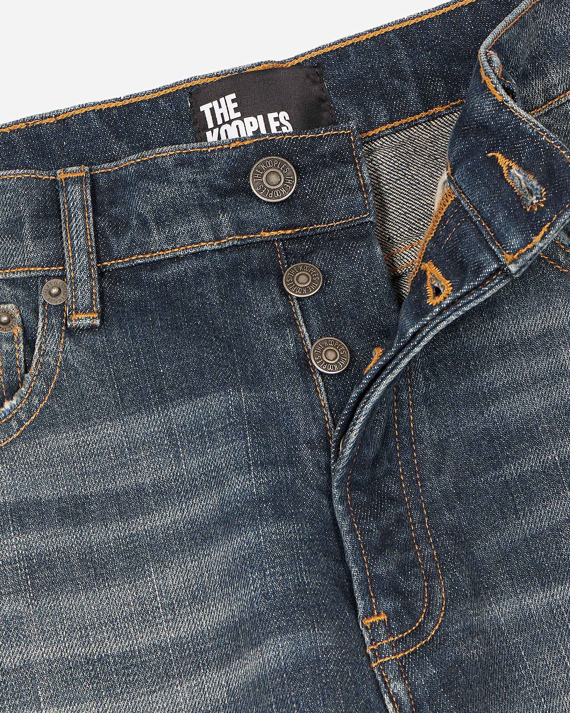 straight blue faded jeans