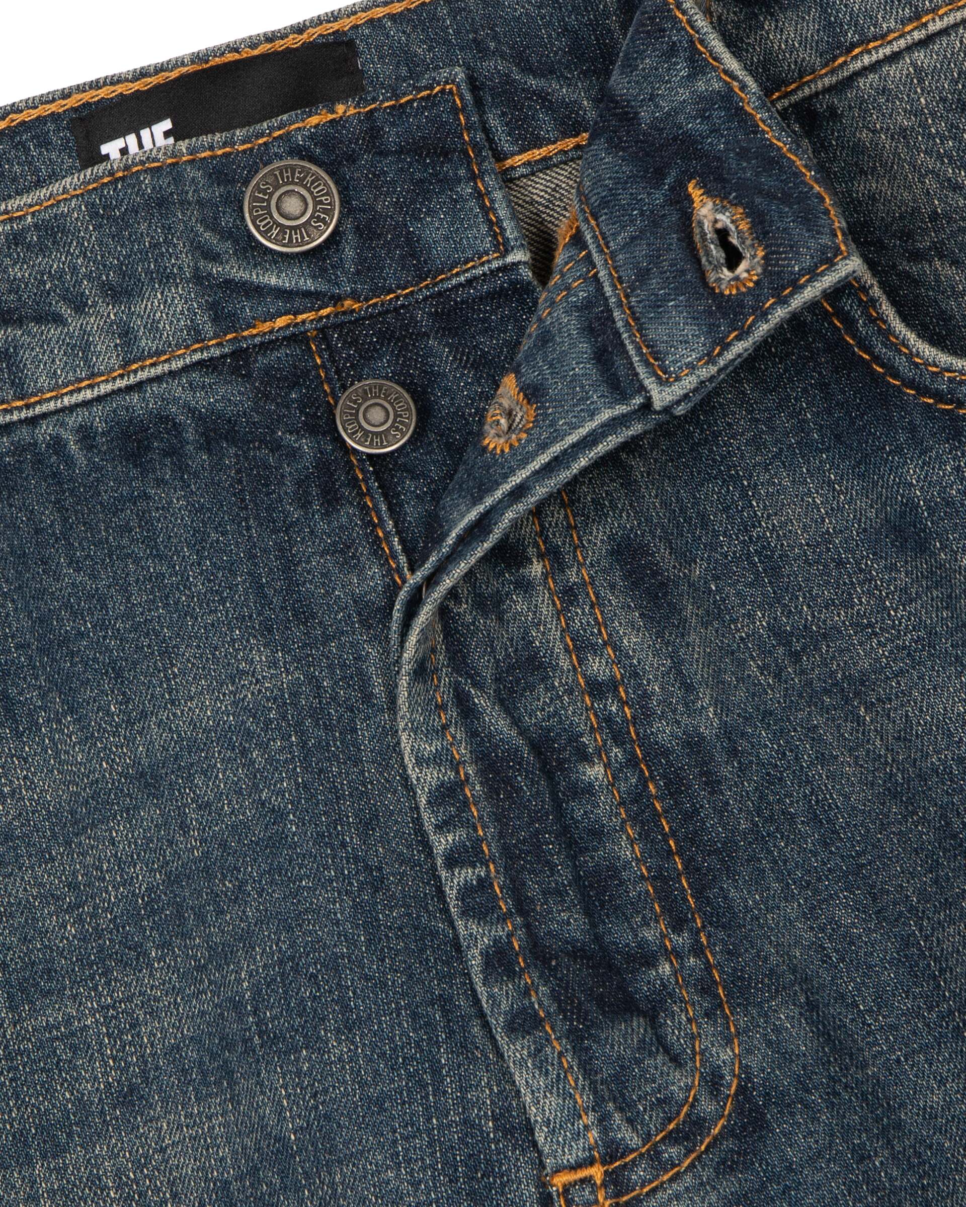 Blue-gray straight-leg jeans