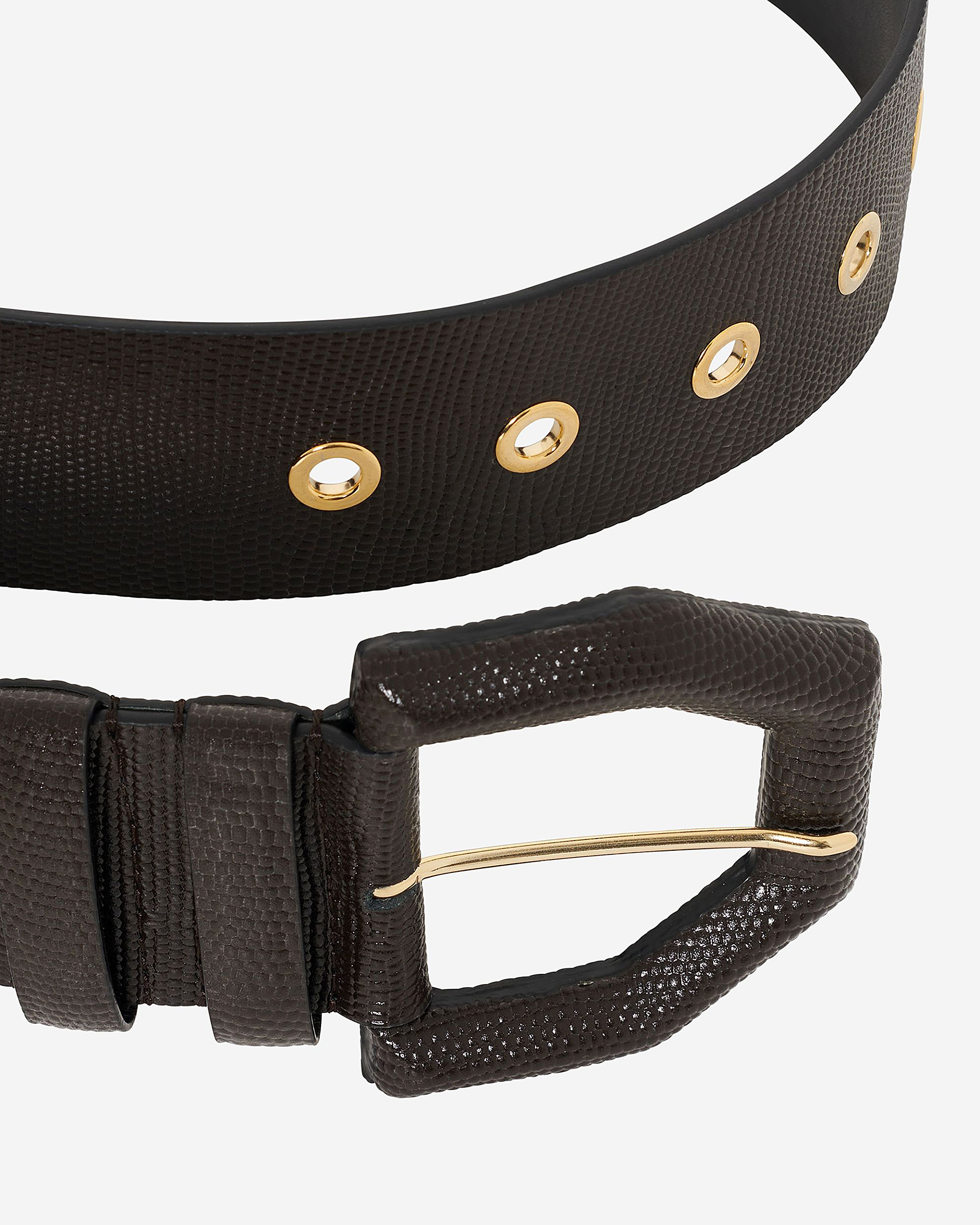Wide brown leather belt