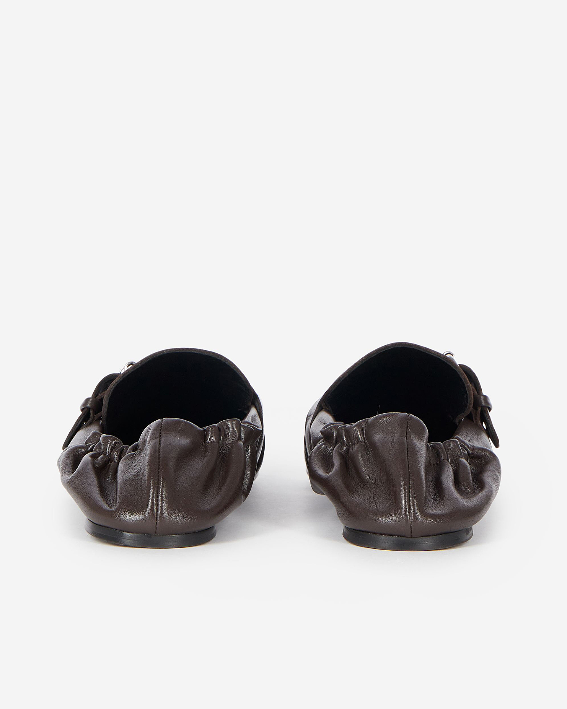 Brown leather loafers