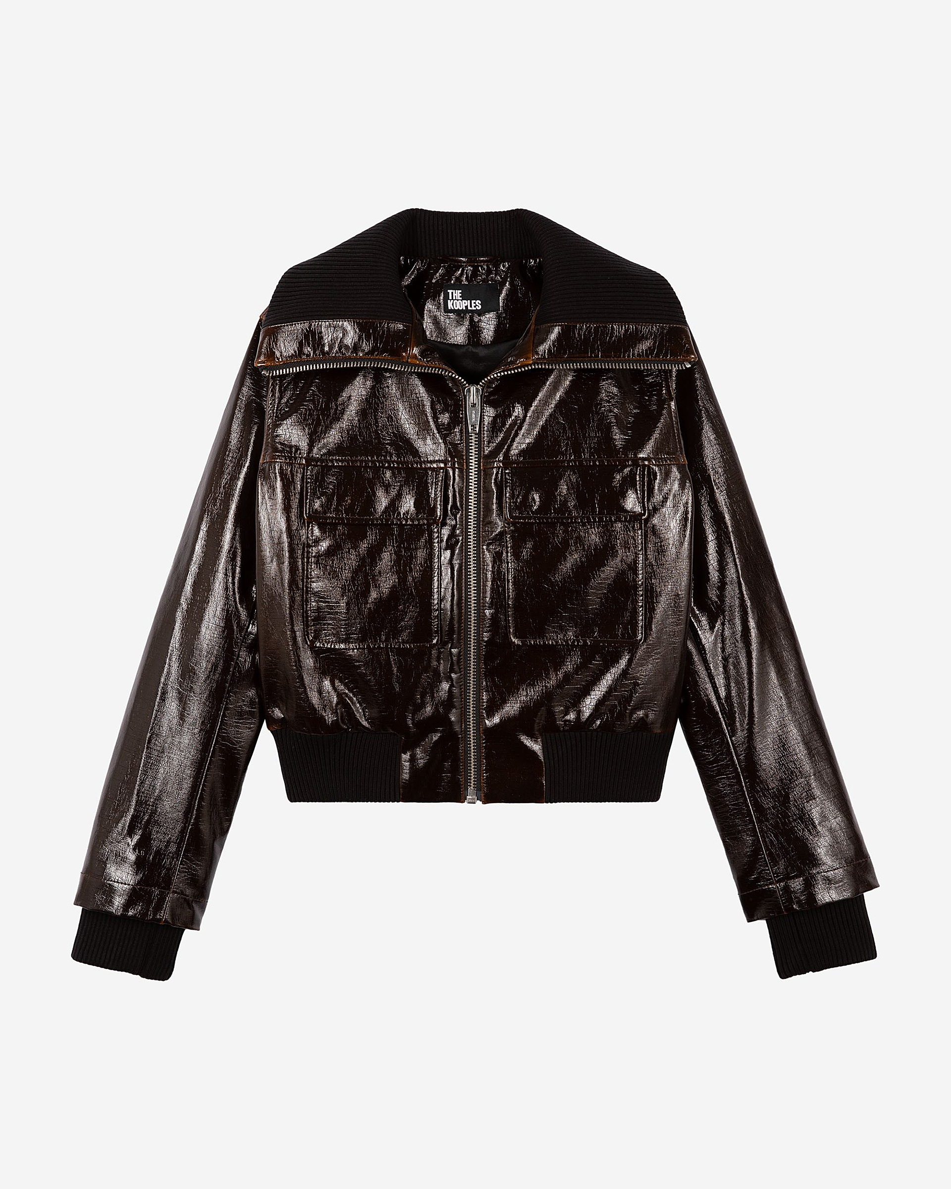 Brown vinyl-effect jacket