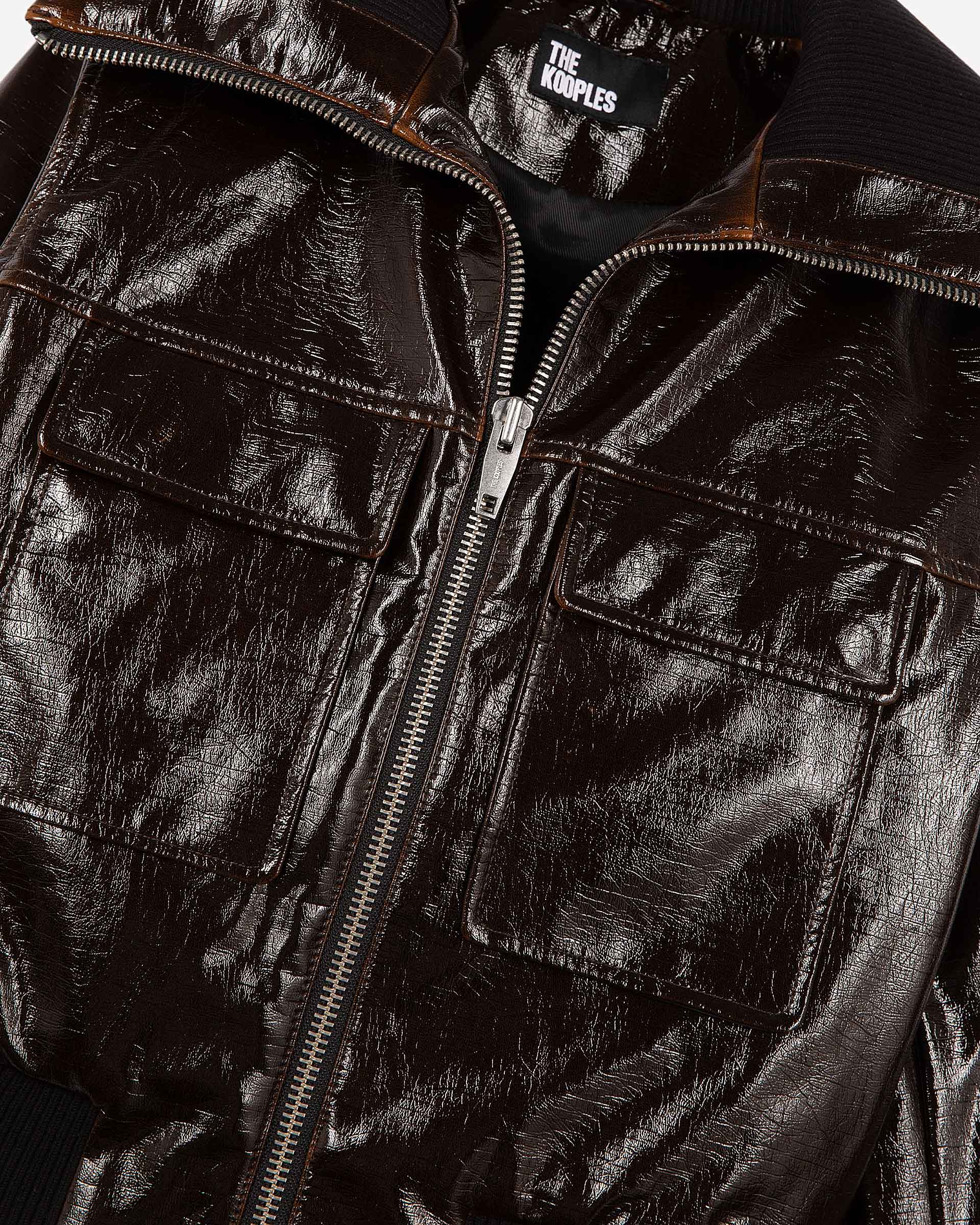 Brown vinyl-effect jacket