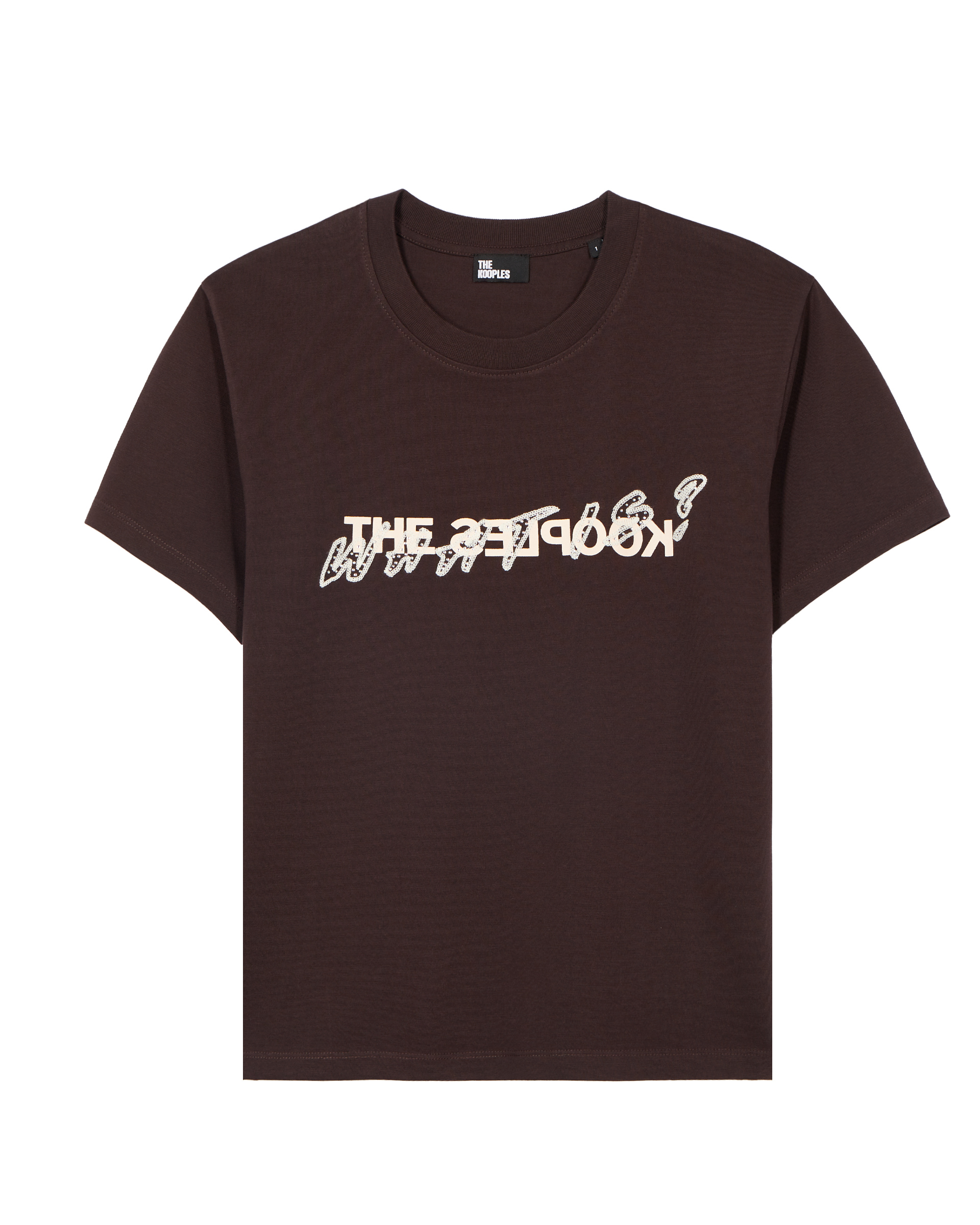 'What Is' T-shirt with brown rhinestones