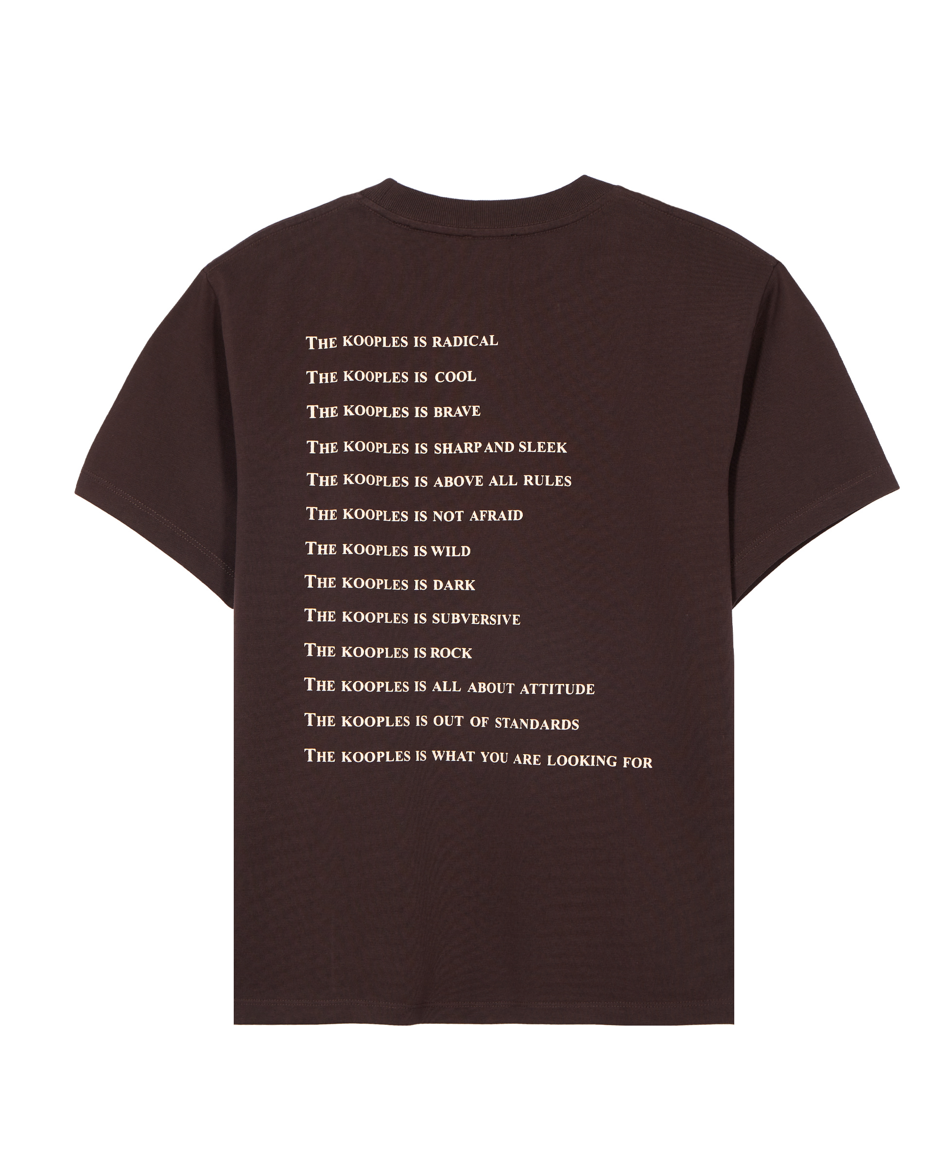 'What Is' T-shirt with brown rhinestones