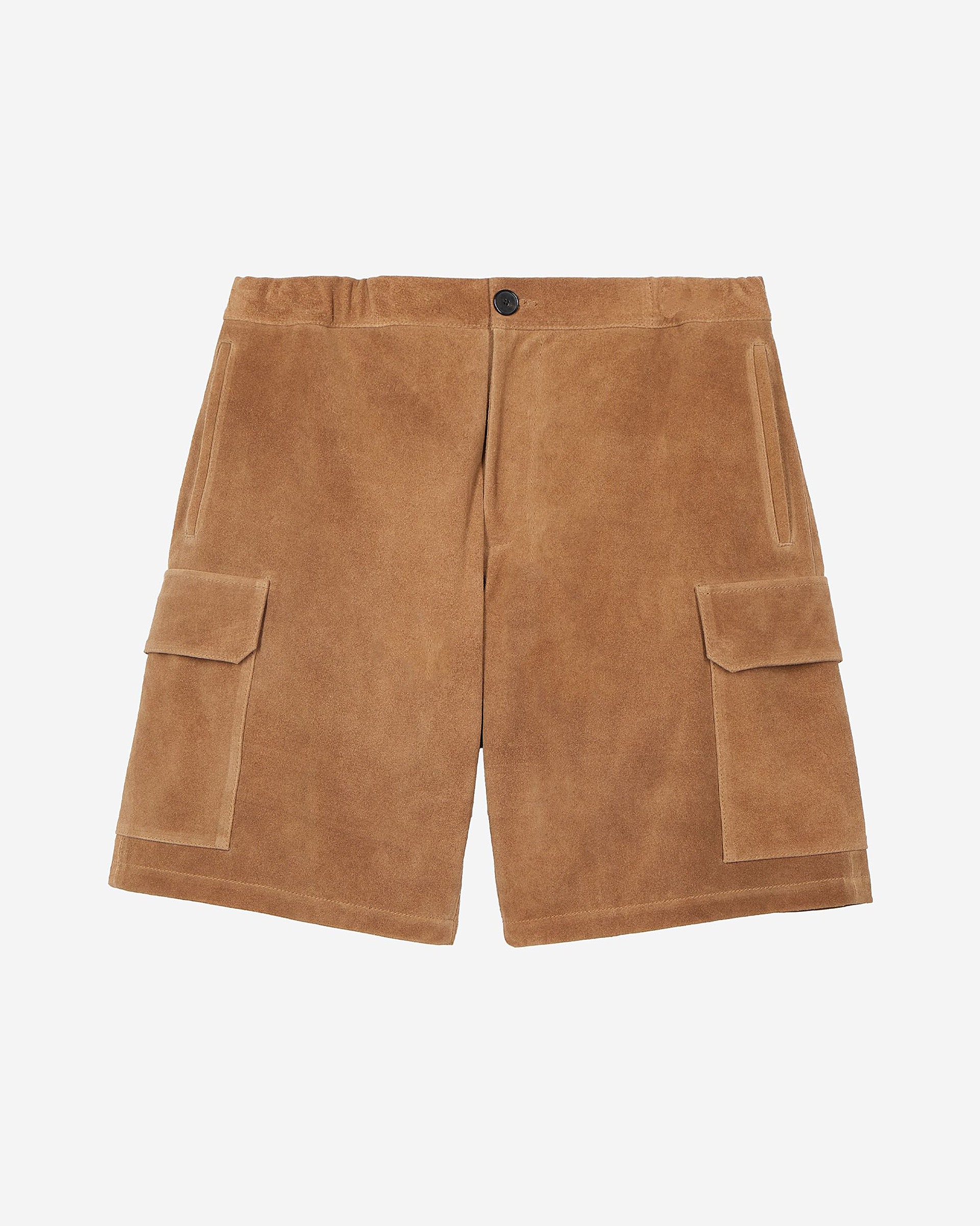 Camel suede shorts