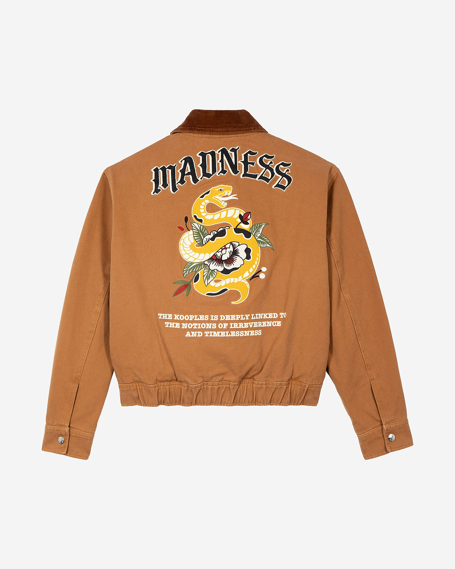 Camel cotton embroidered back jacket