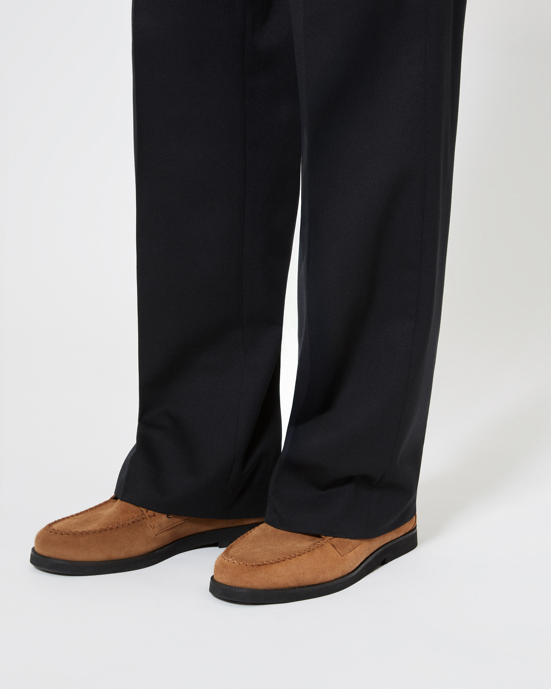 Cognac suede loafers