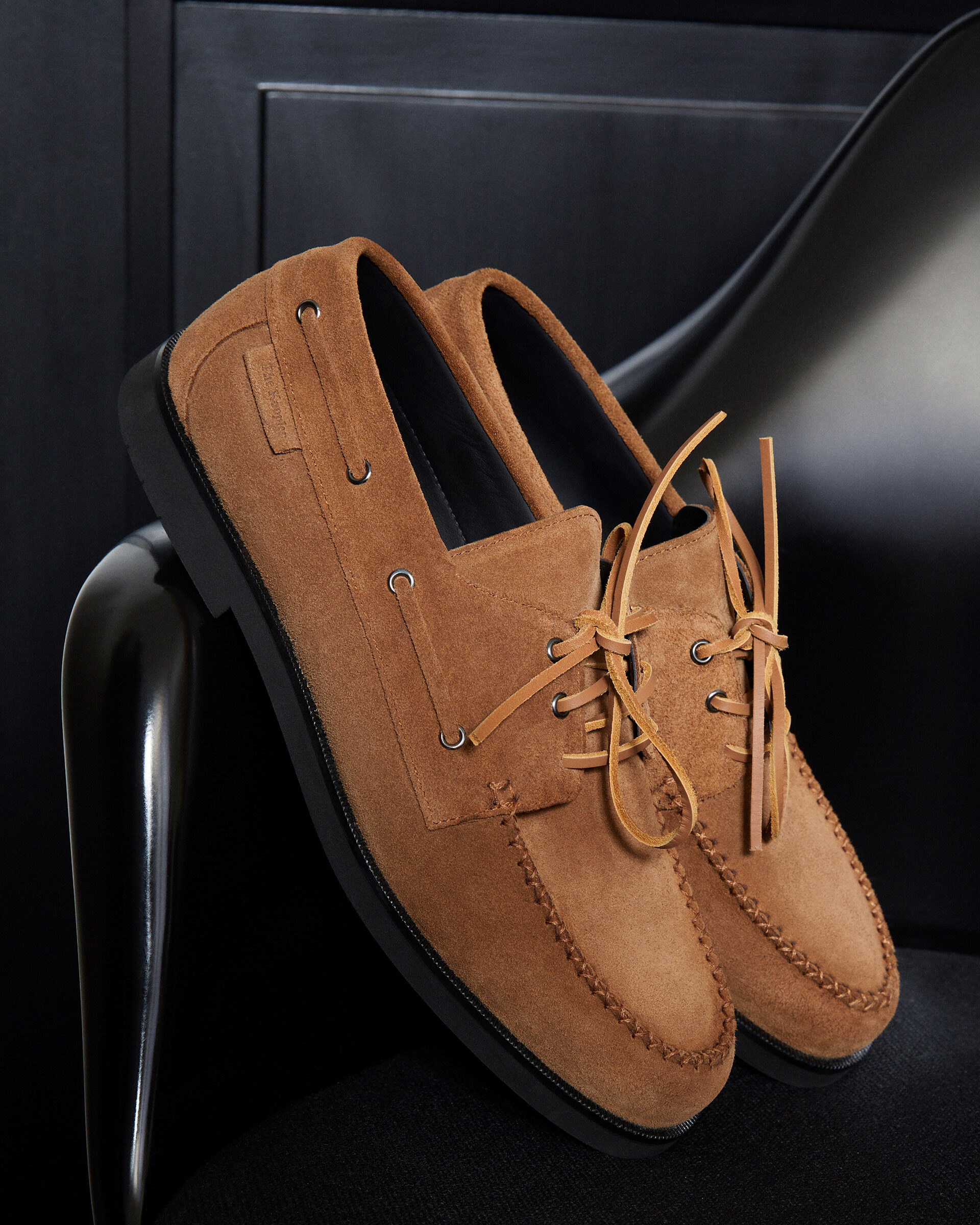 Cognac suede loafers