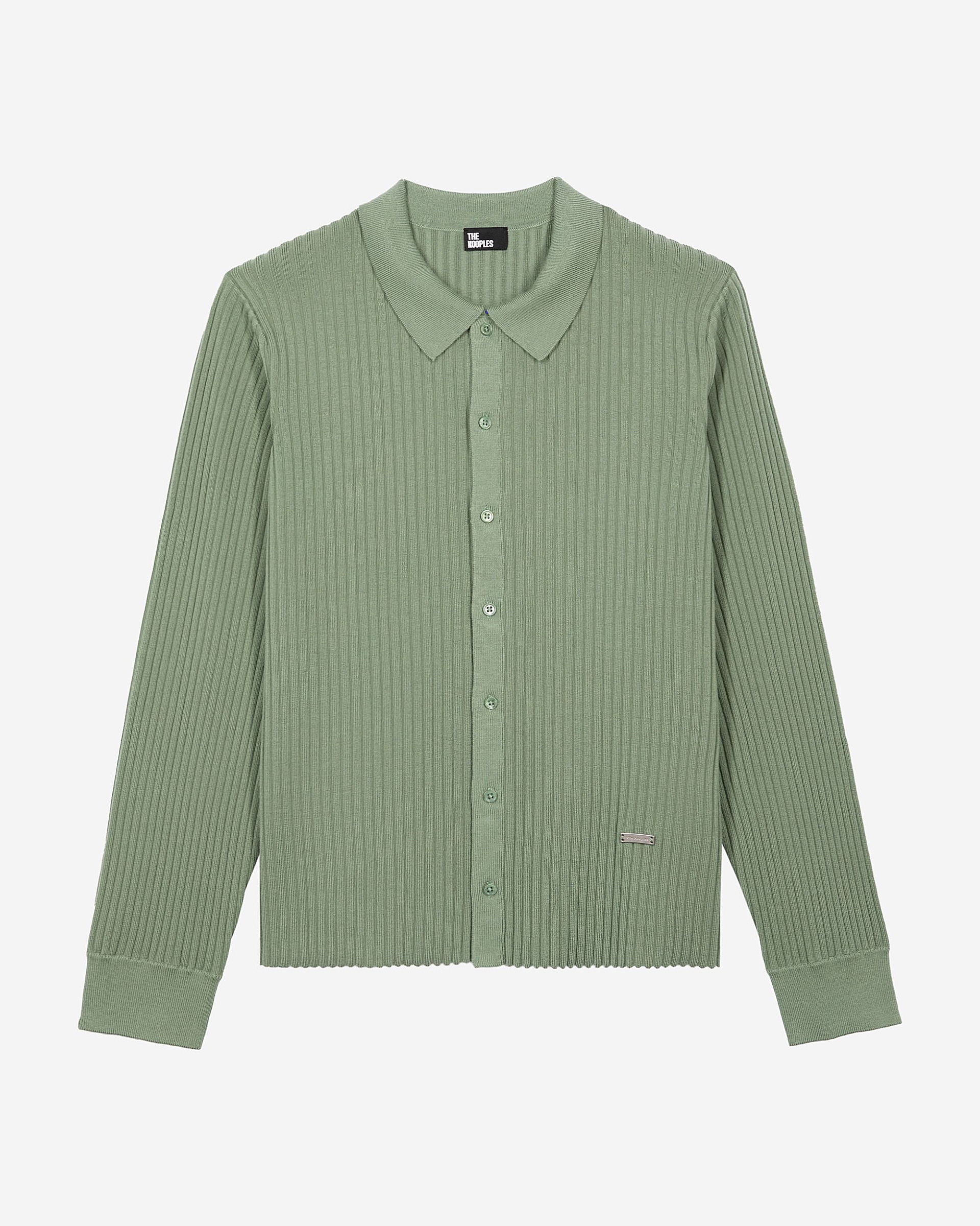 Almond green ribbed cardigan