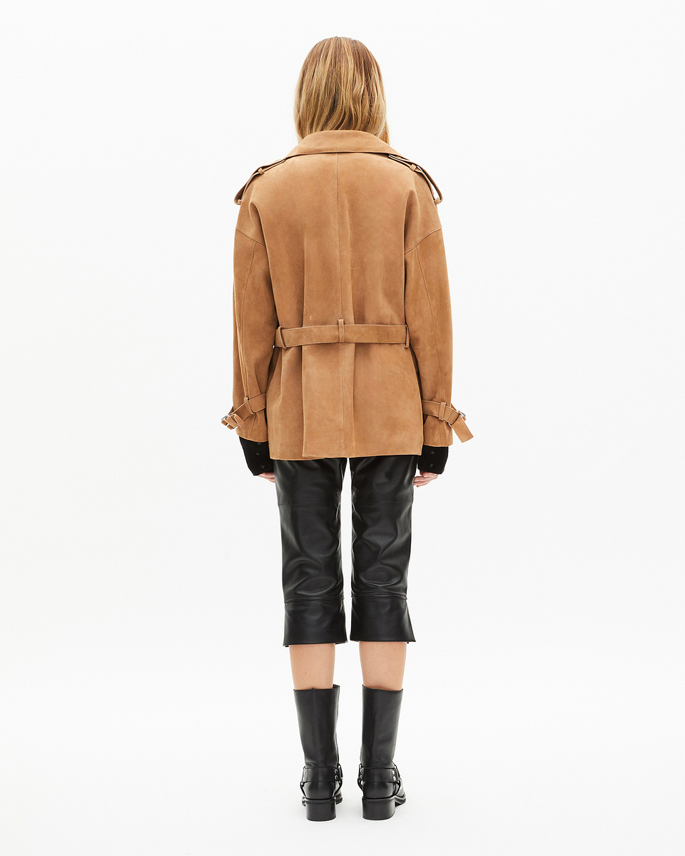 Beige leather jacket