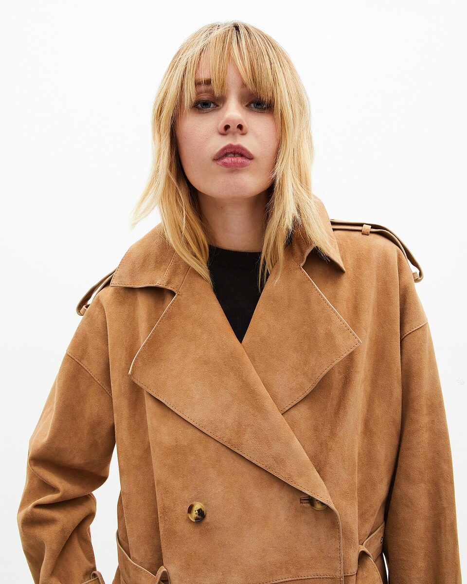 Beige leather jacket