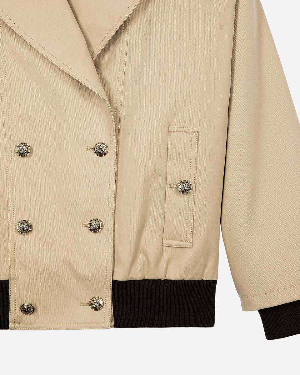 Short trench in beige cotton