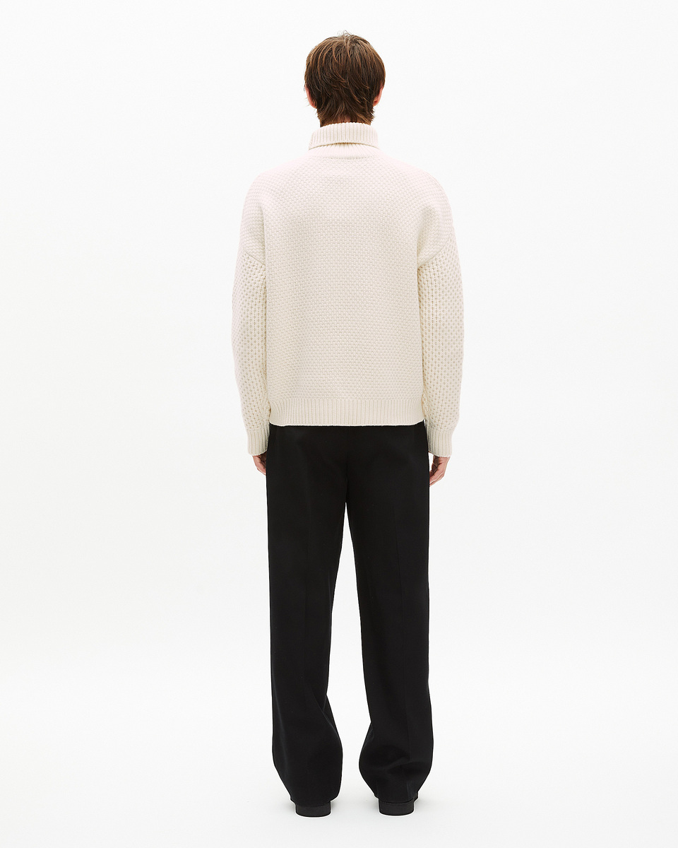 Beige wool cable sweater