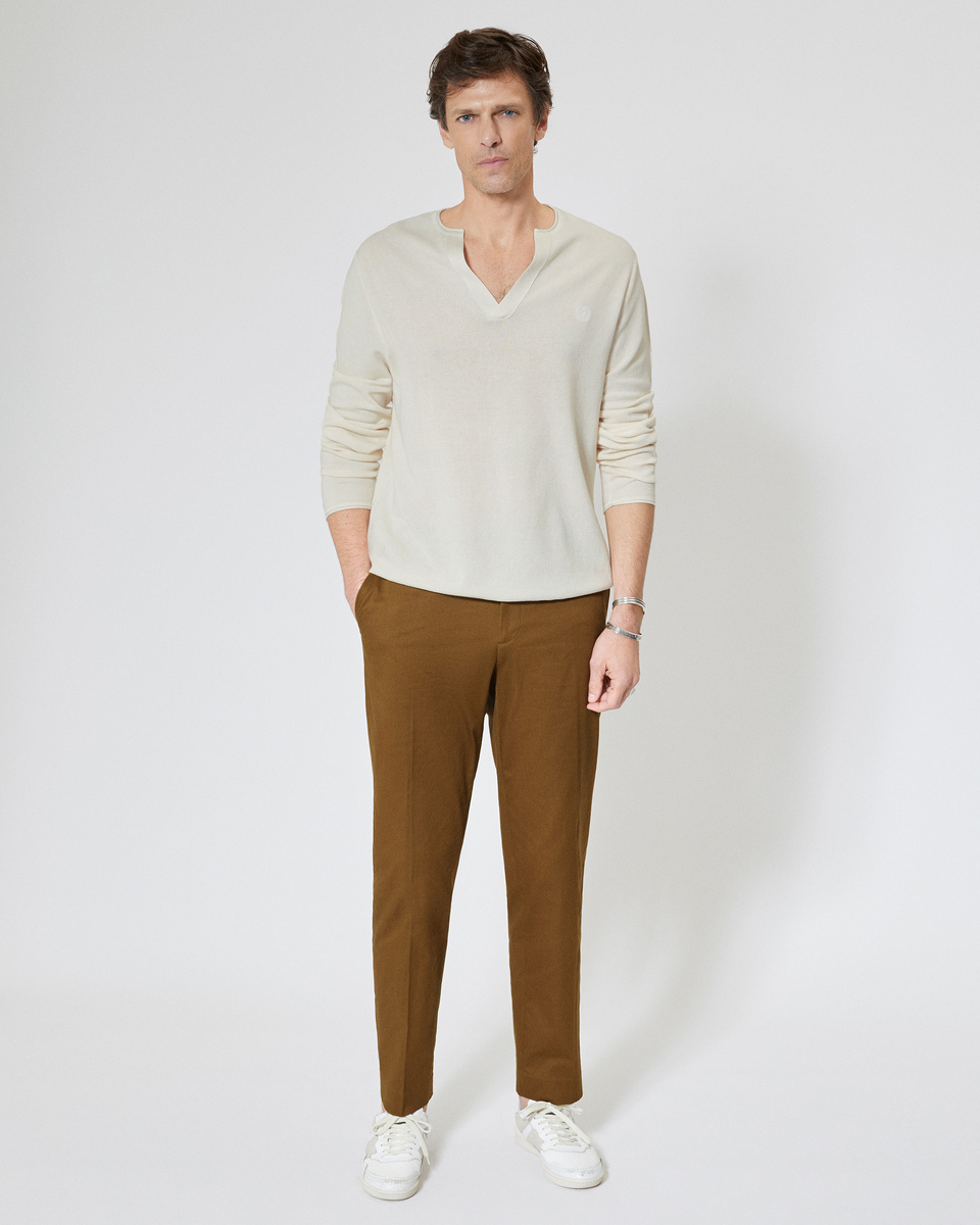 Beige tunic-neck sweater