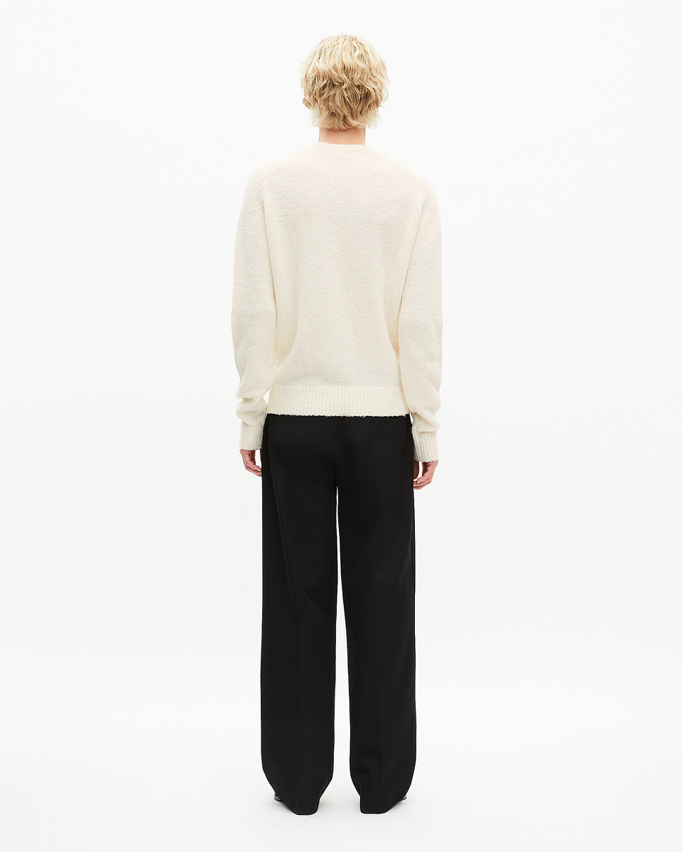 Beige wool crew neck sweater