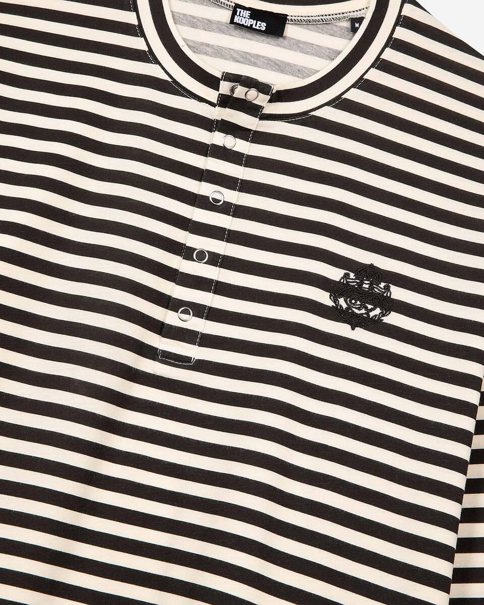 Beige striped long-sleeved T-shirt