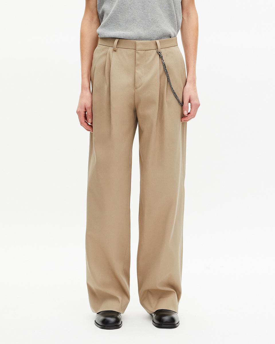 Beige wide-leg pants
