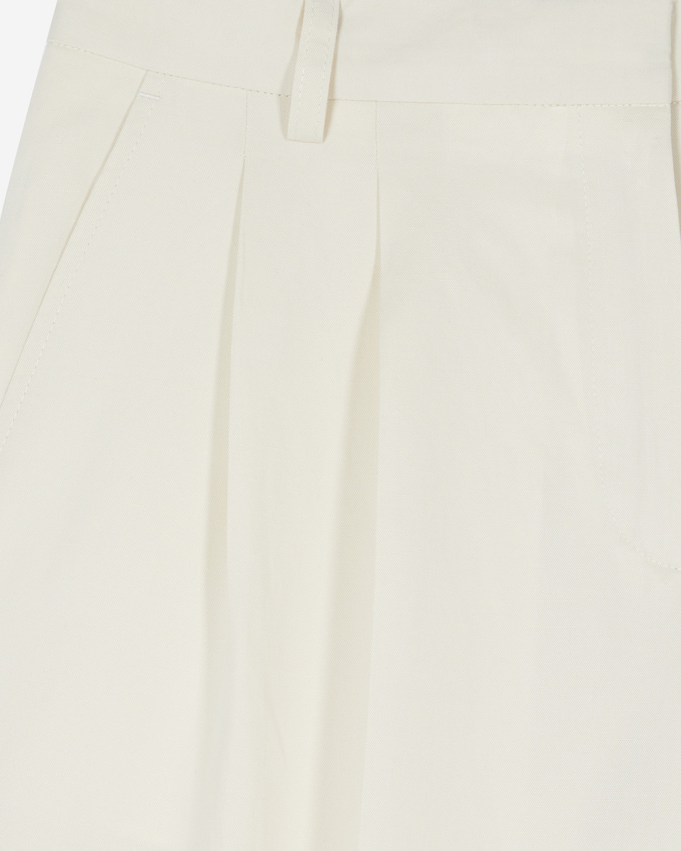 Wide-leg tailored pants in unbleached linen and cotton
