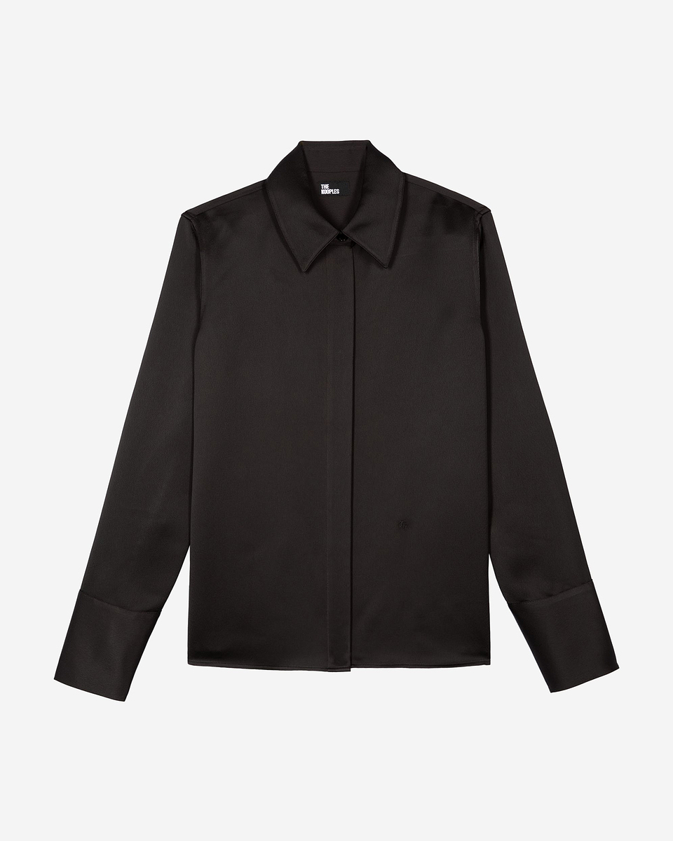 Black satin shirt