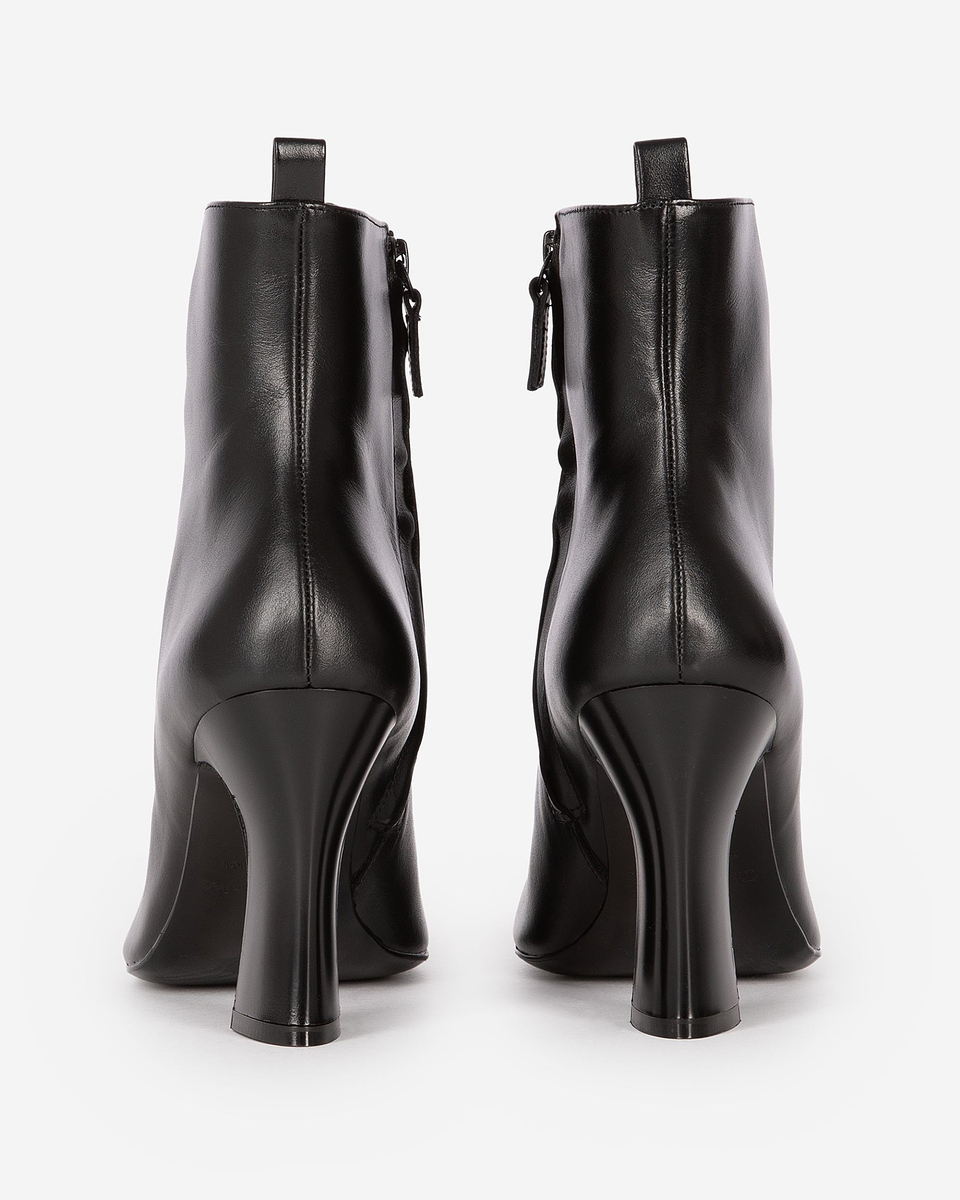 Black leather ankle boots