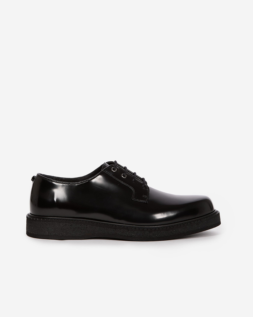 Black leather Derbies with eyelets